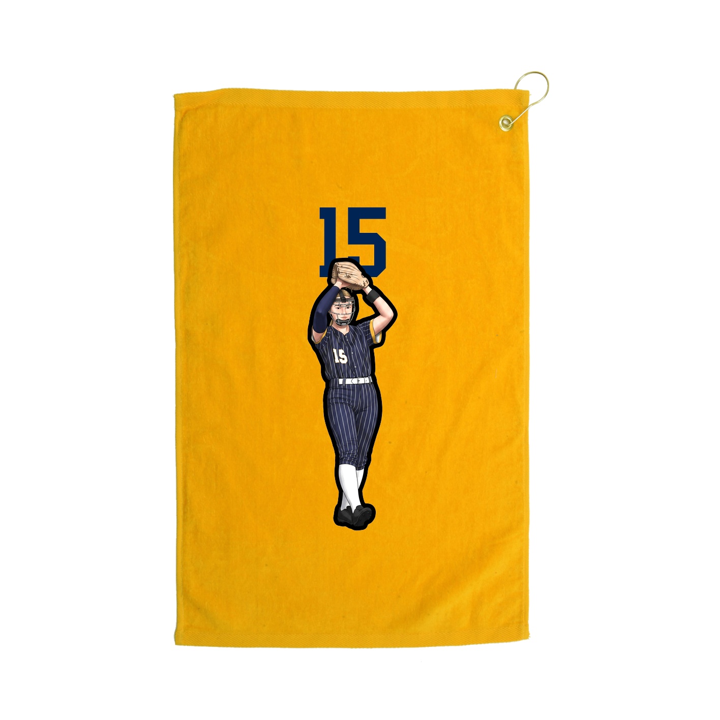 Golf Towel — Number Top in Gold