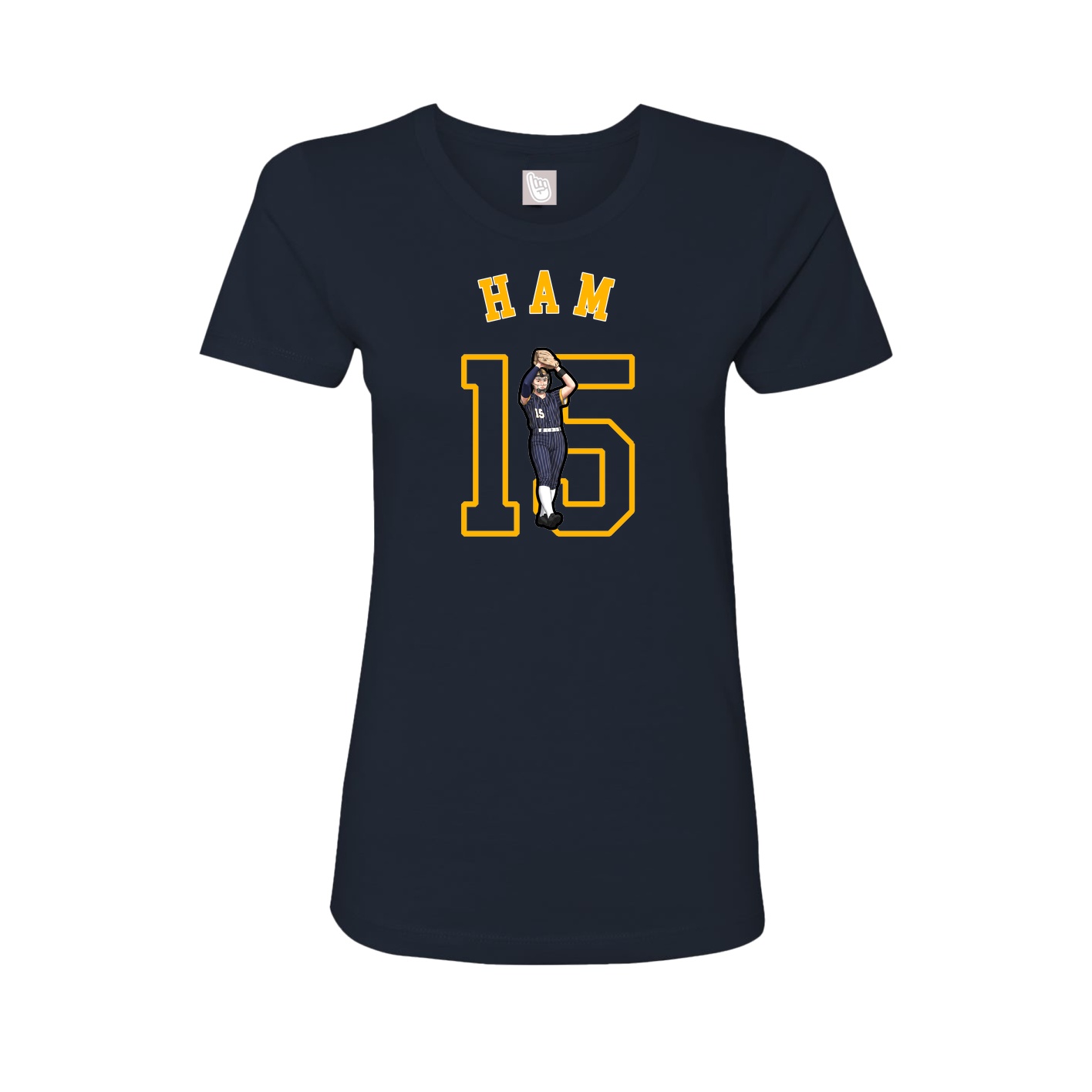 Fitted Women's Tee — Shirsey Arch in Navy
