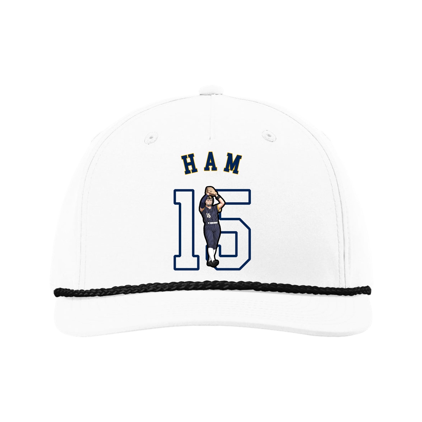 Five-Panel Classic Rope Cap — Shirsey Arch in White