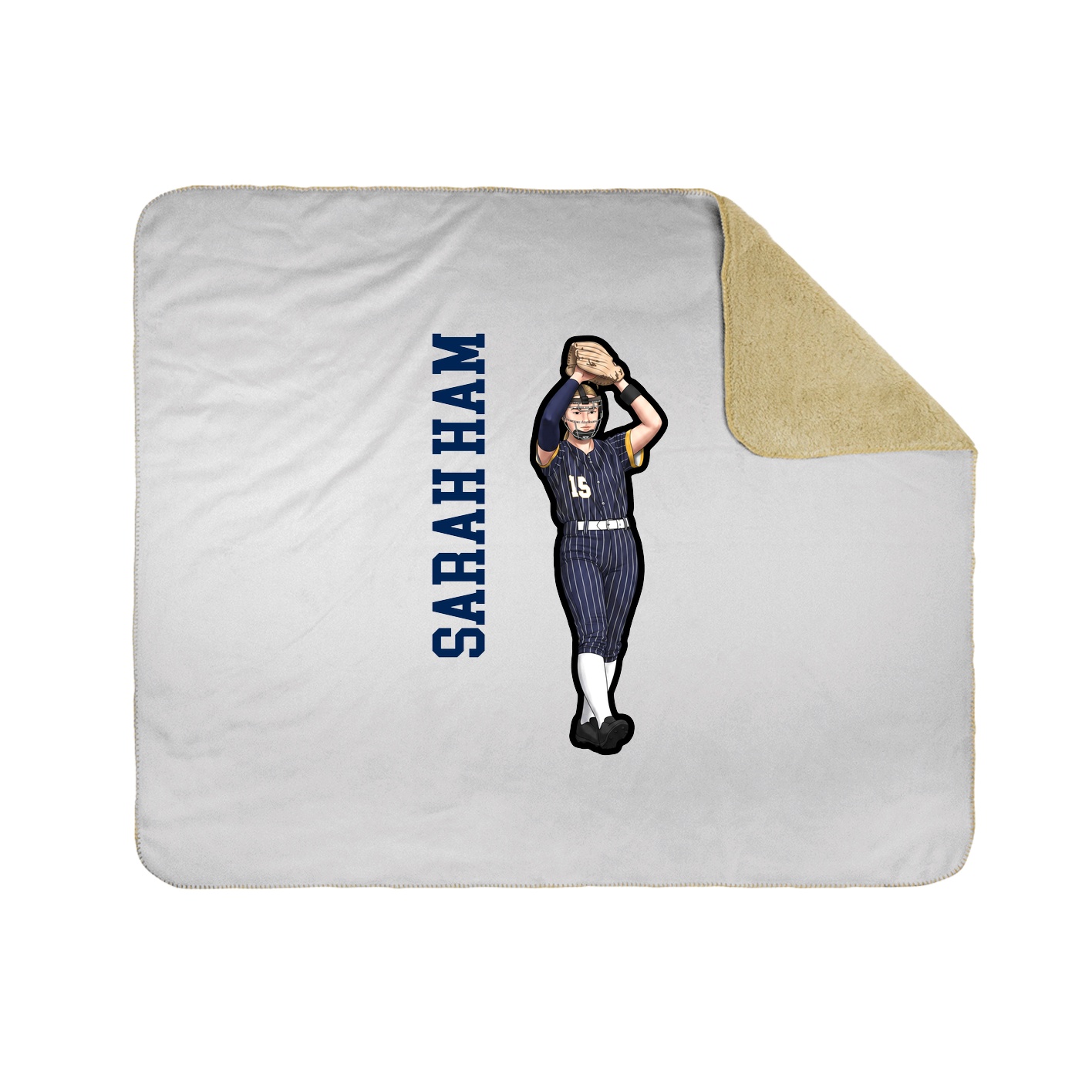 Throw Blanket — Name Vertical in White