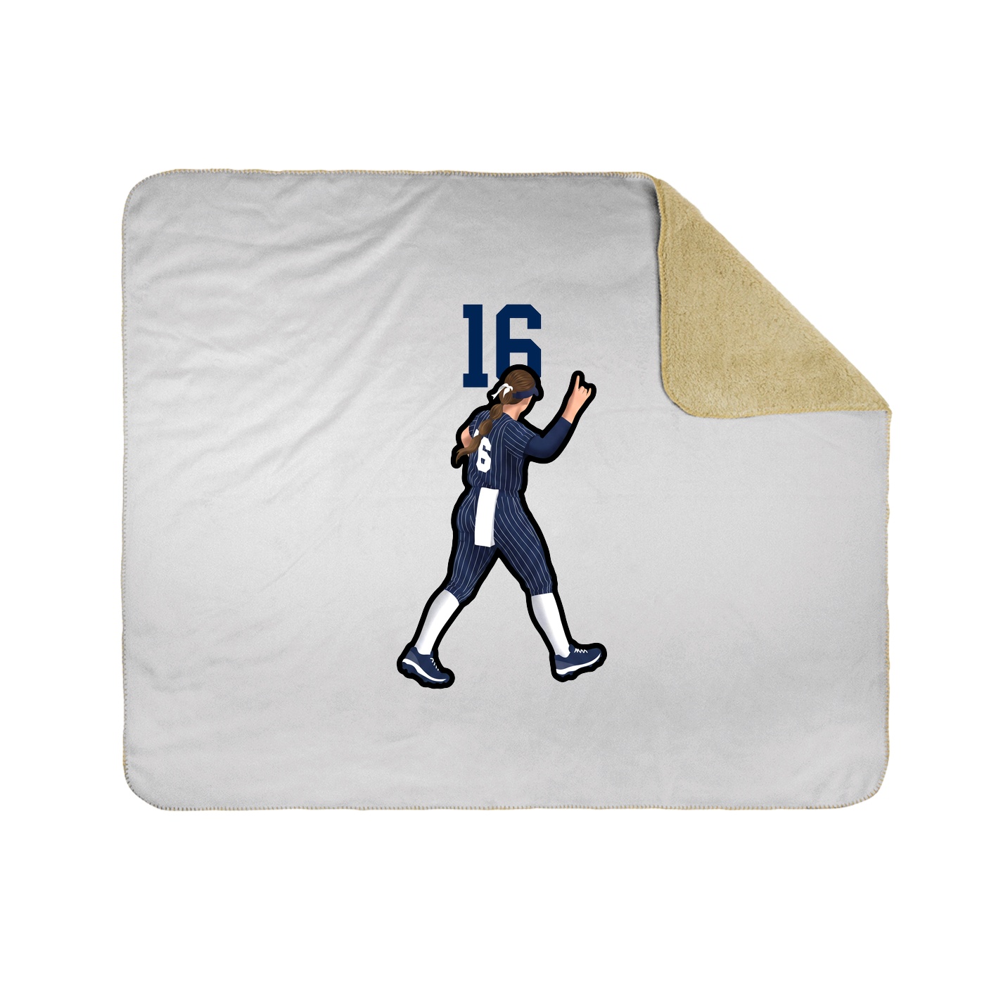 Throw Blanket — Number Top in White
