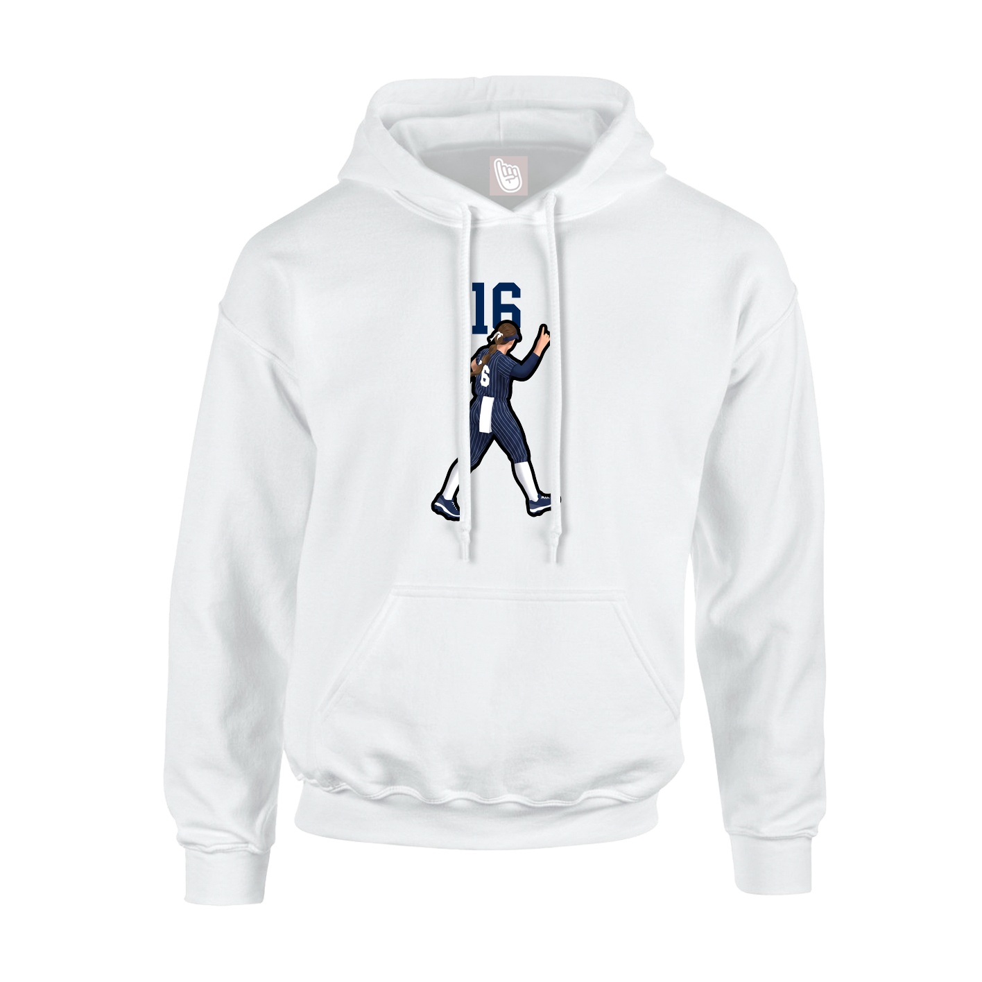 Youth Hoodie — Number Top in White