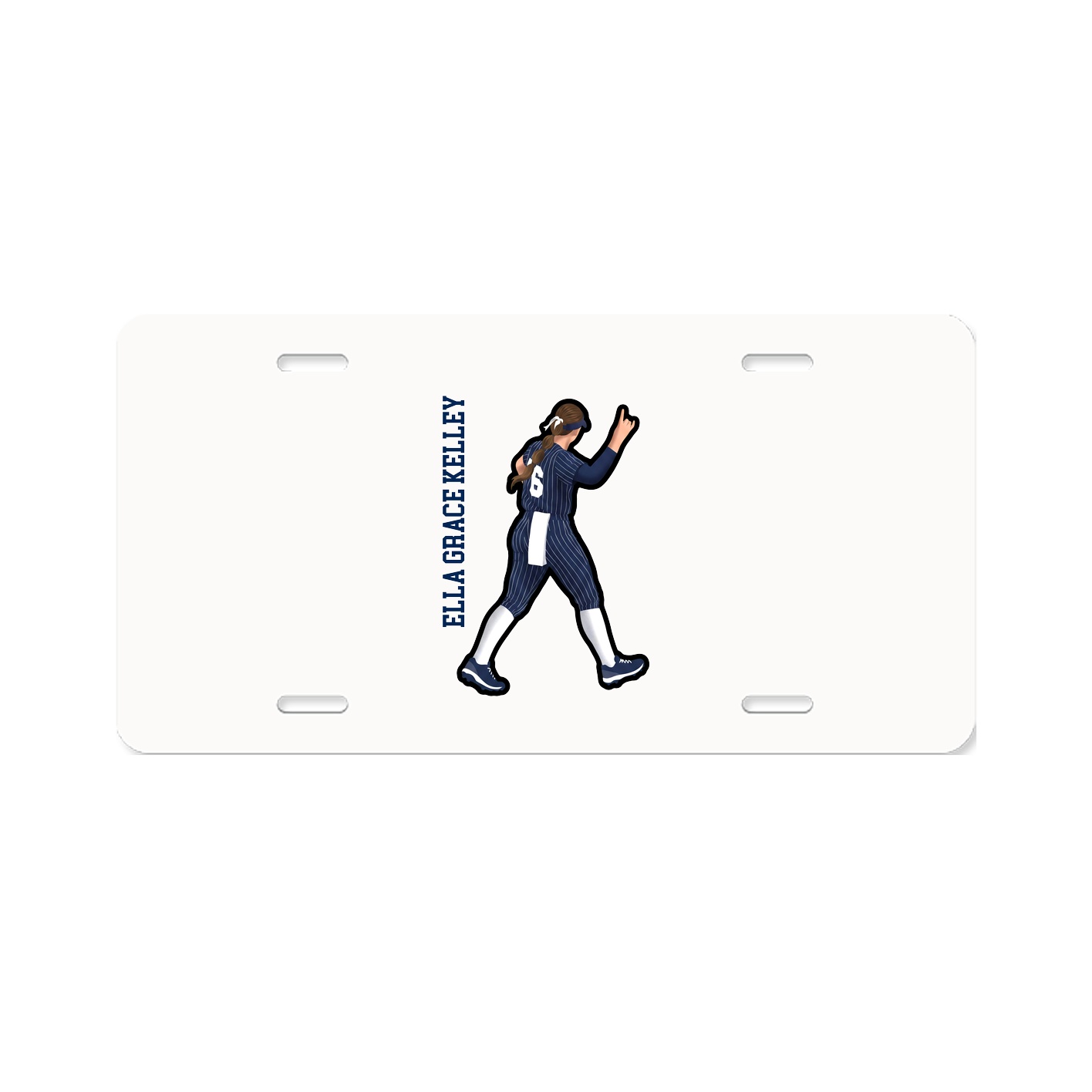 License Plate — Name Vertical in Classic