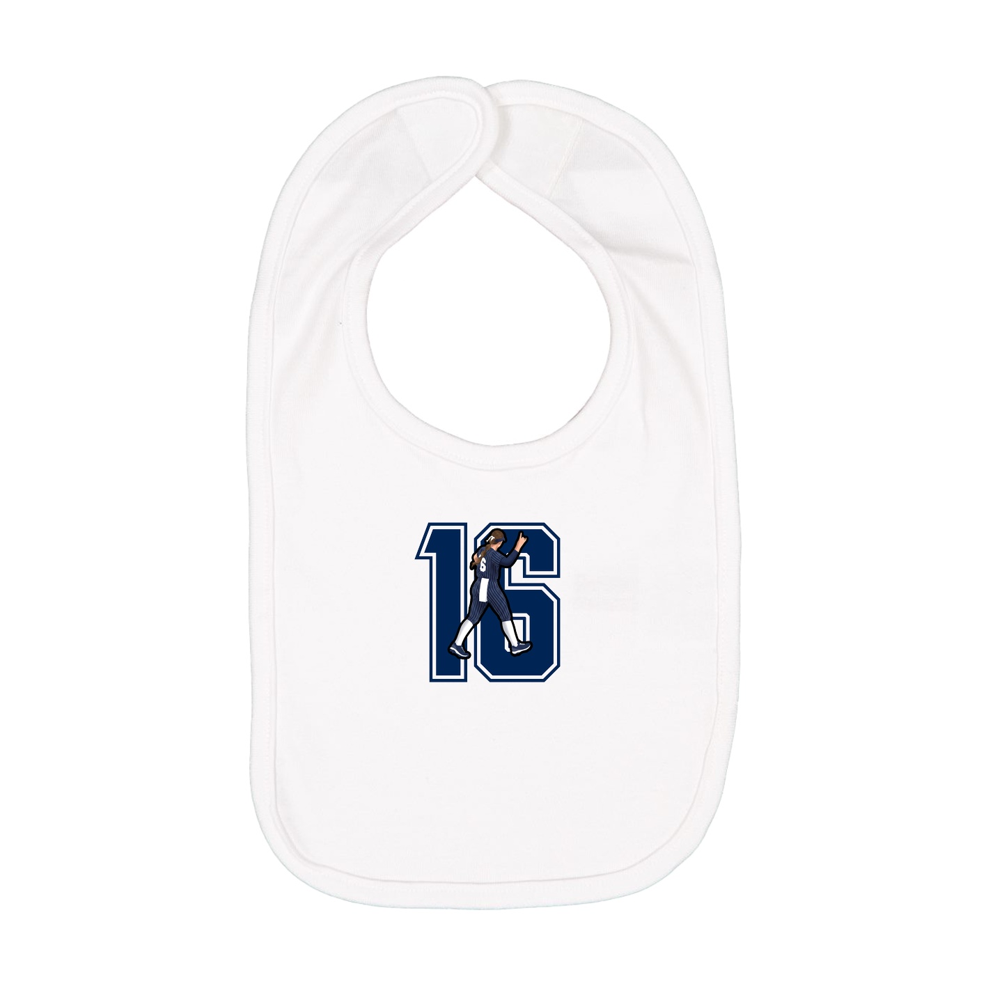Infant Bib — Number in White