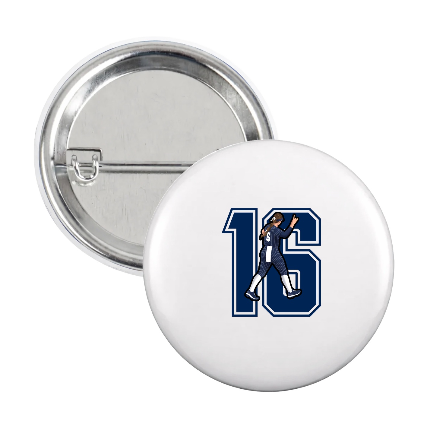 Game Day Button — Number in White