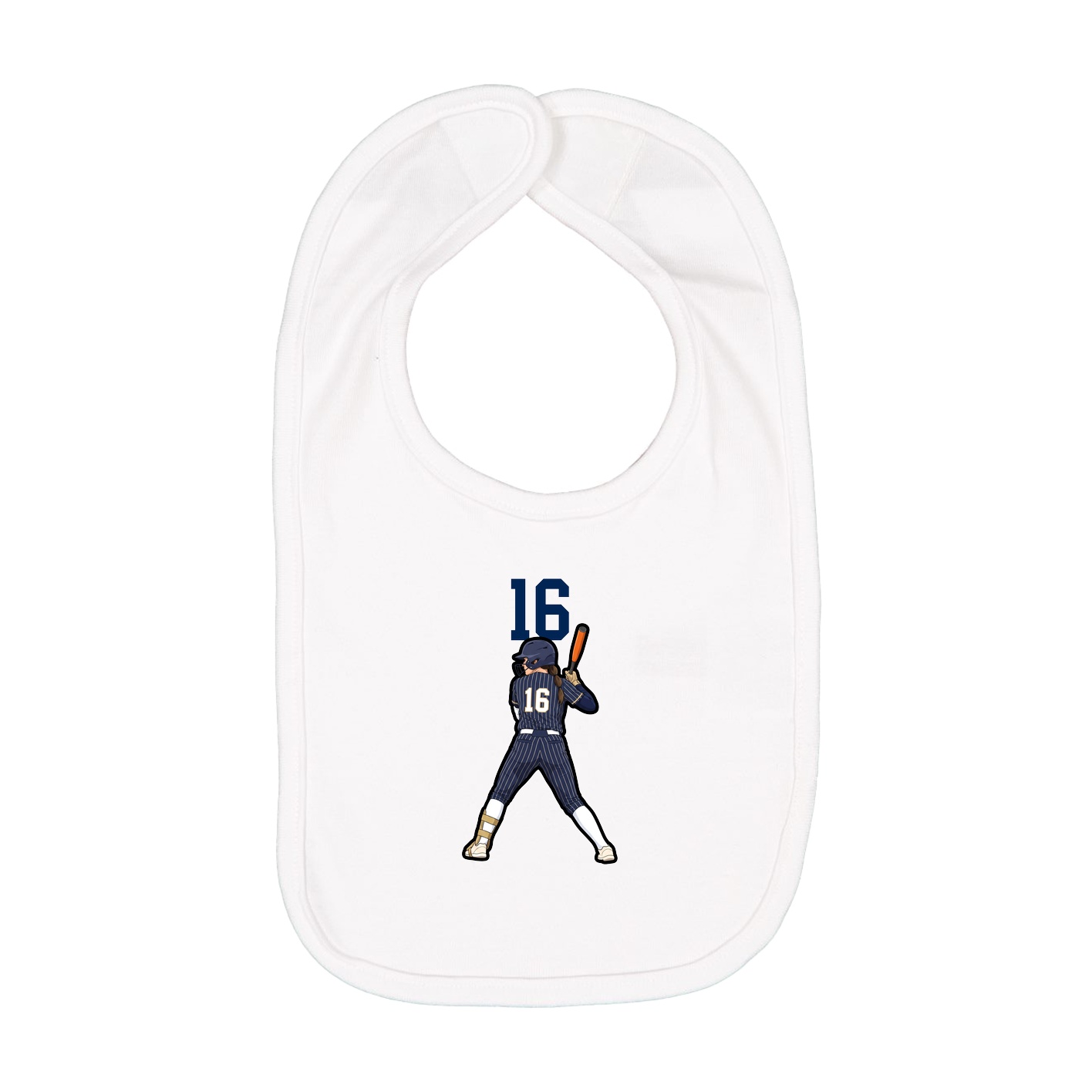 Infant Bib — Number Top in White