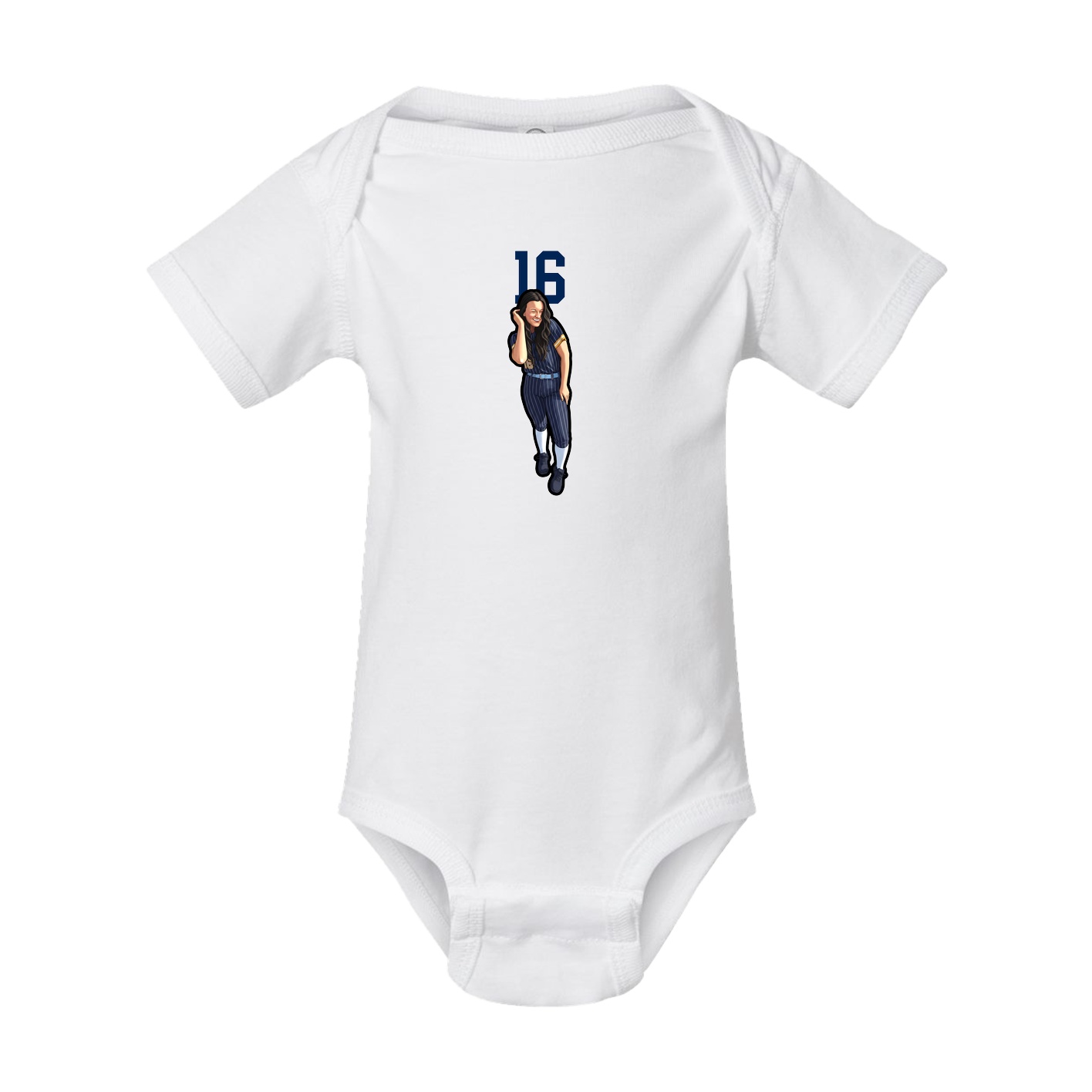 Baby Onesie — Number Top in White