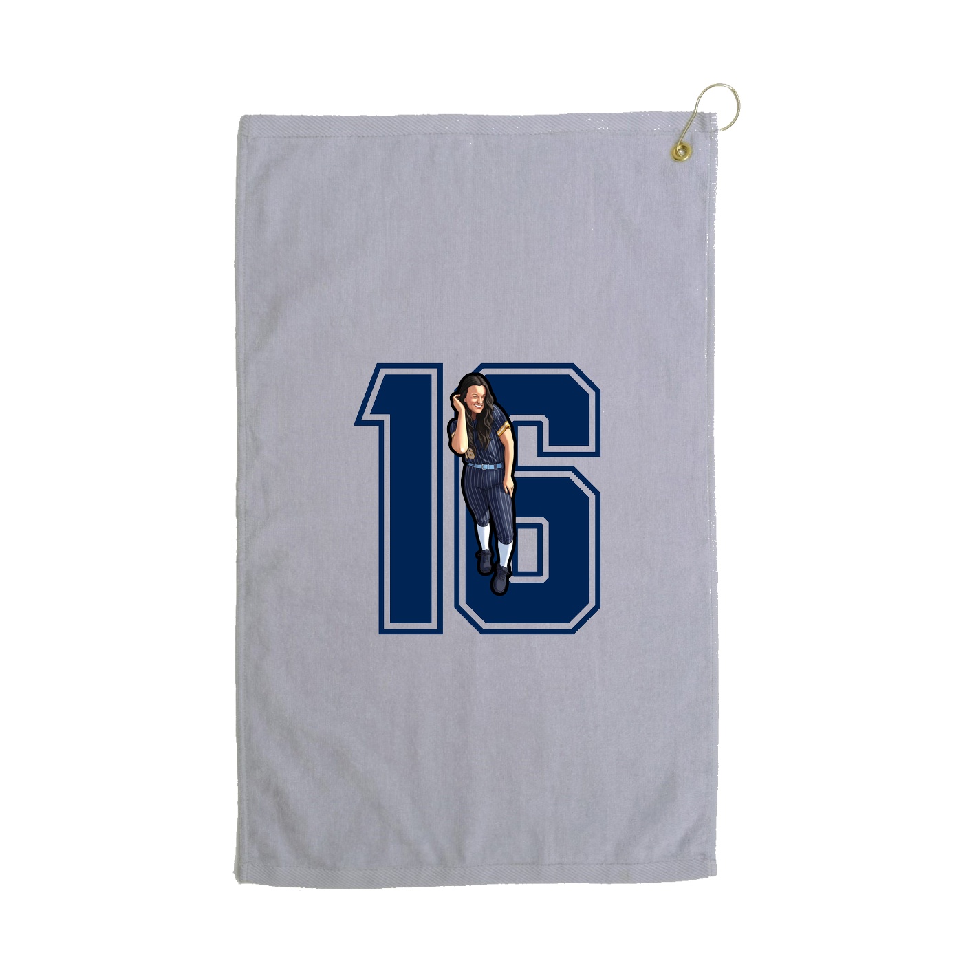 Golf Towel — Number in Grey
