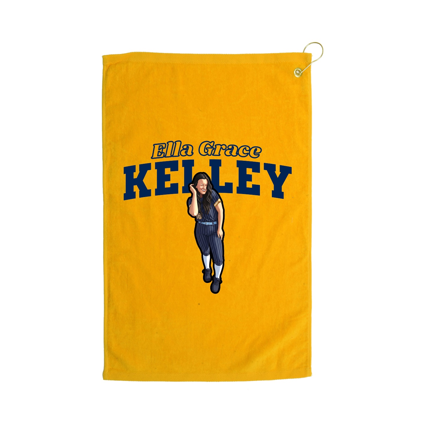 Golf Towel — Name Arch in Gold
