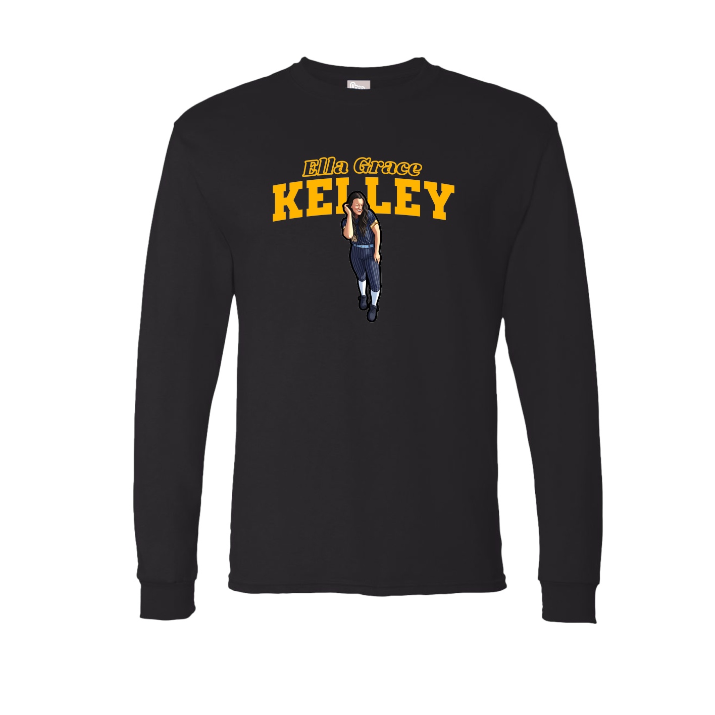 Long Sleeve Tee — Name Arch in Black