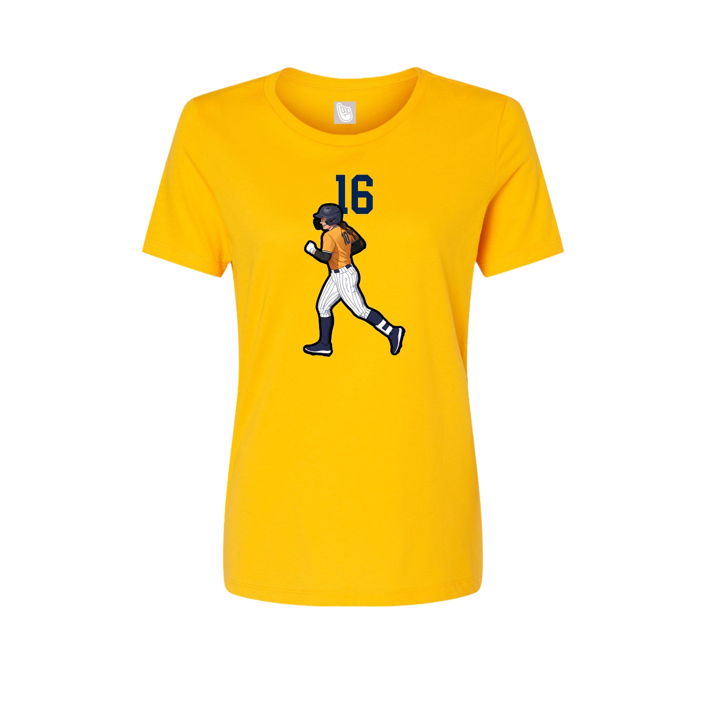 Womens Tee — Number Top in Gold