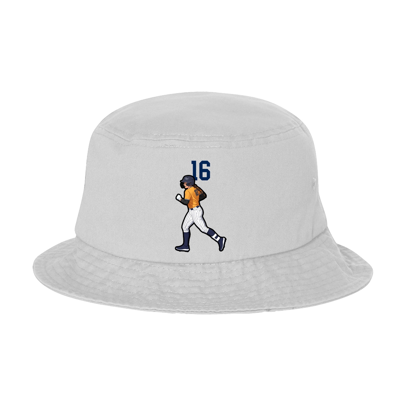 Bucket Cap — Number Top in White