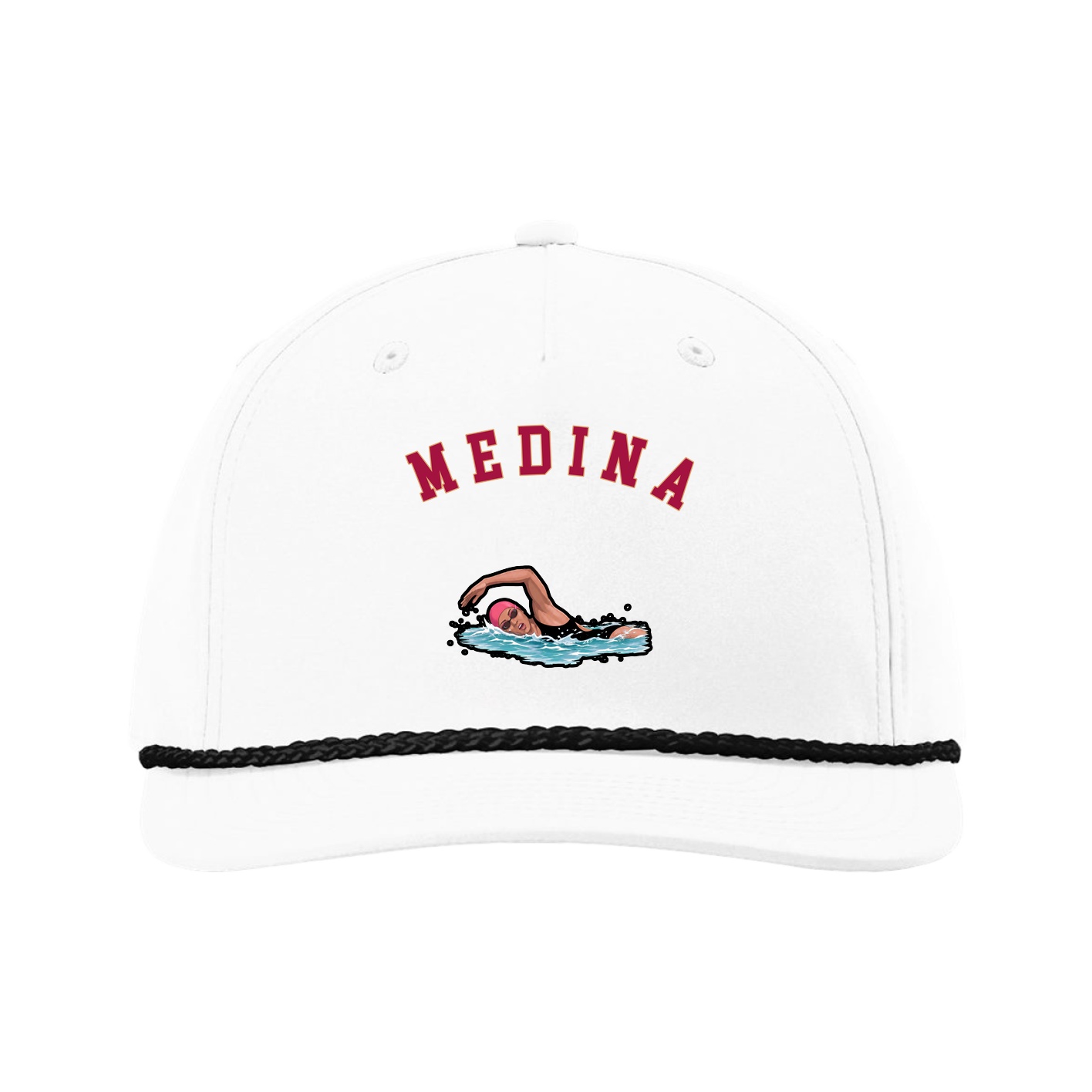 Five-Panel Classic Rope Cap — Shirsey Arch in White