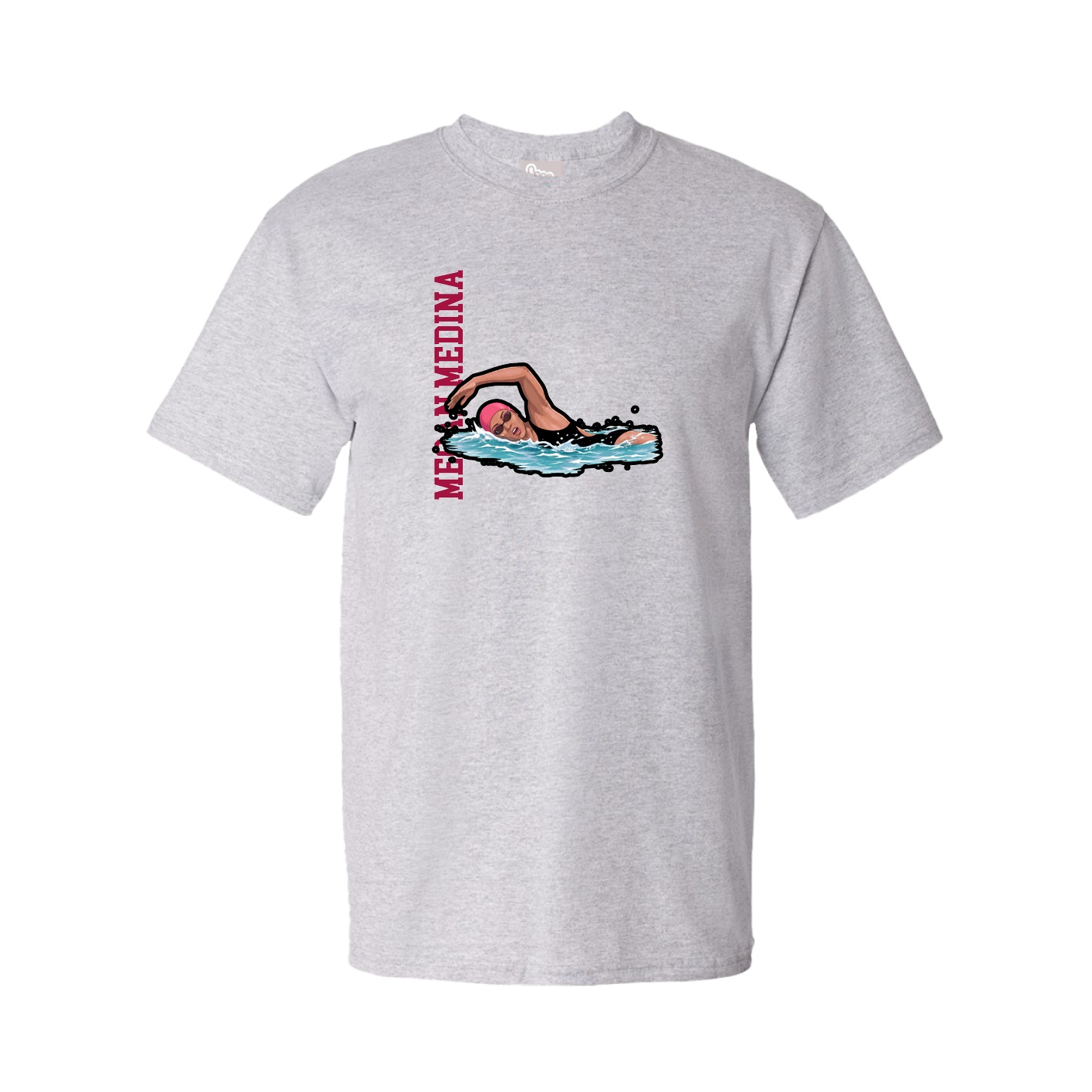 Tee — Name Vertical in Grey