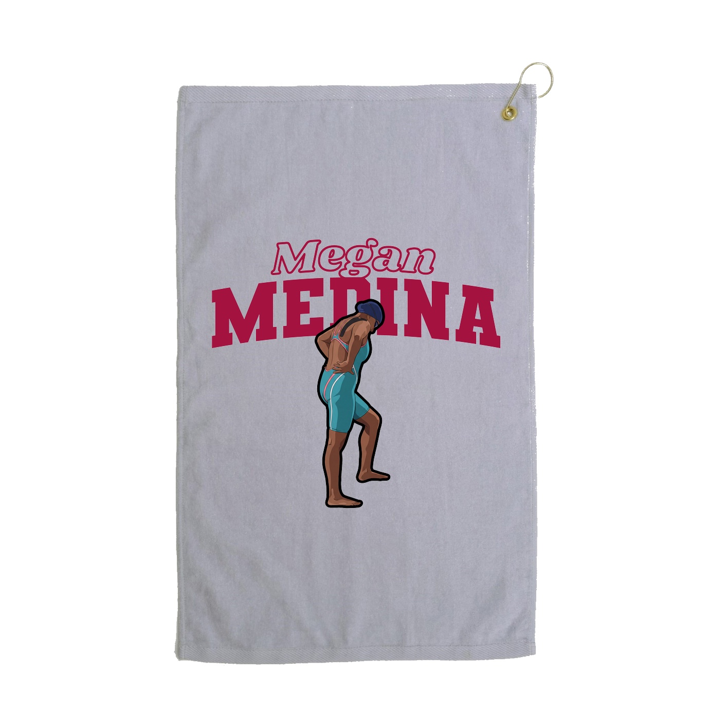 Golf Towel — Name Arch in Grey