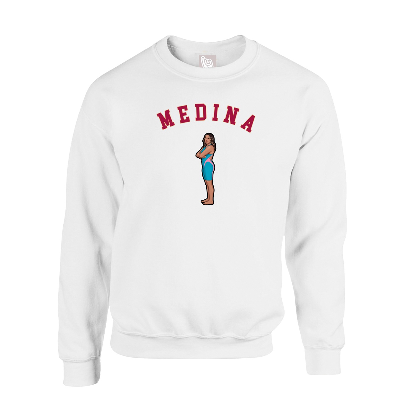 Fleece Crew — Shirsey Arch in White