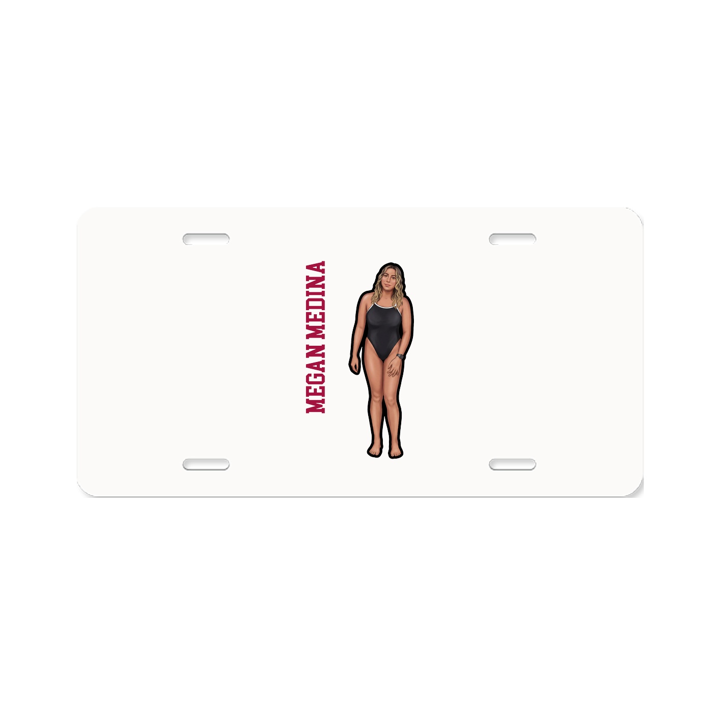 License Plate — Name Vertical in Classic