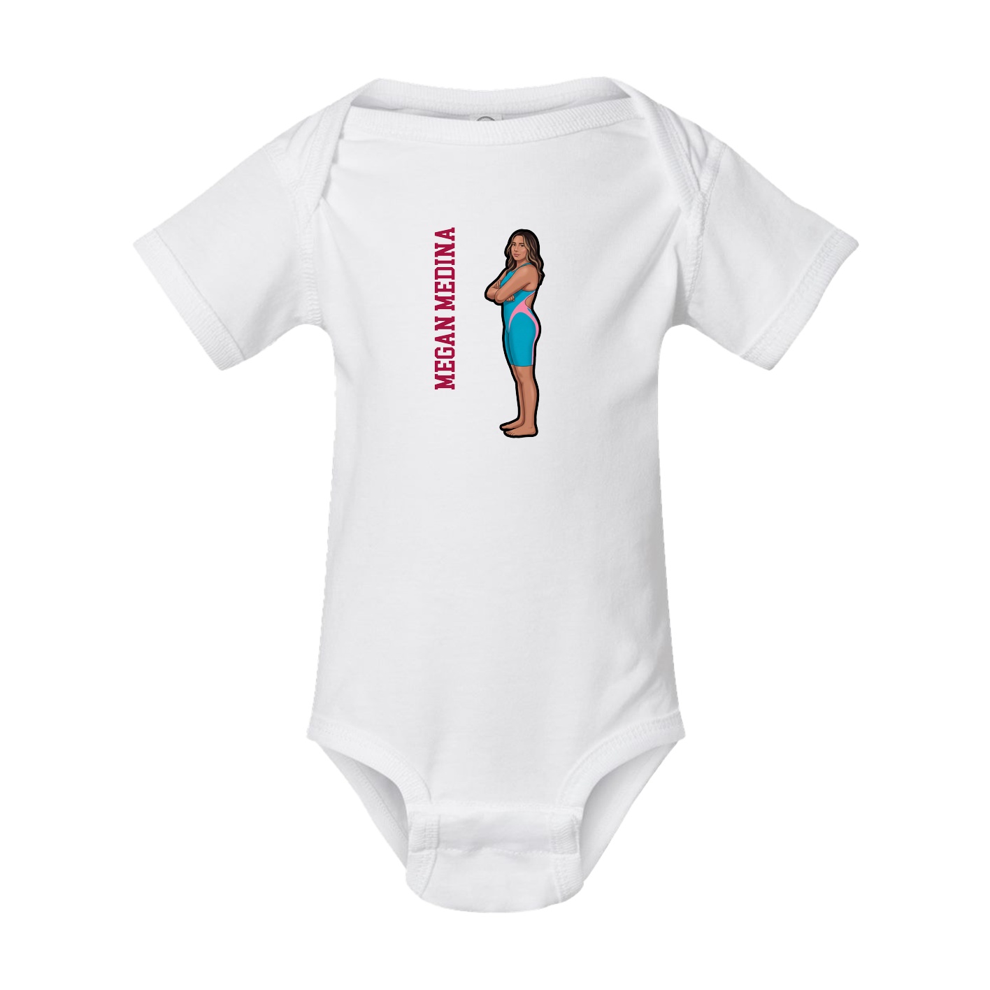 Baby Onesie — Name Vertical in White