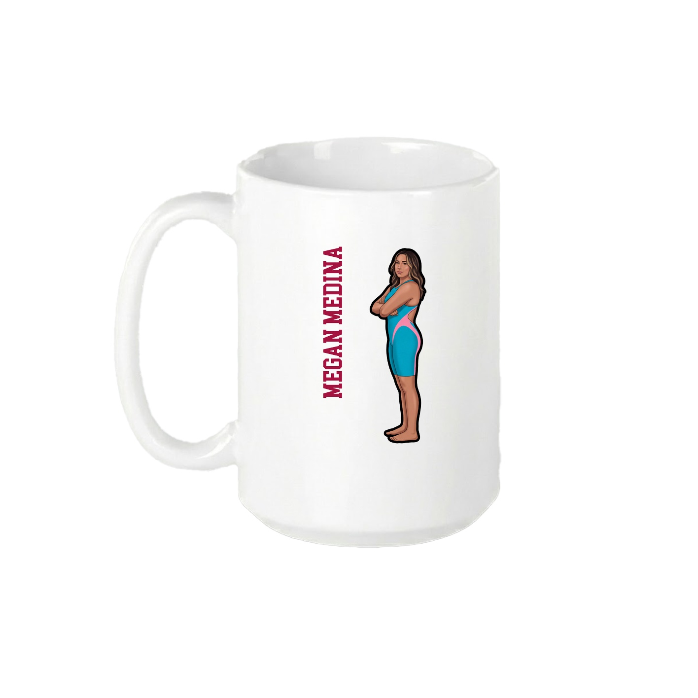 15oz Coffee Mug — Name Vertical in White