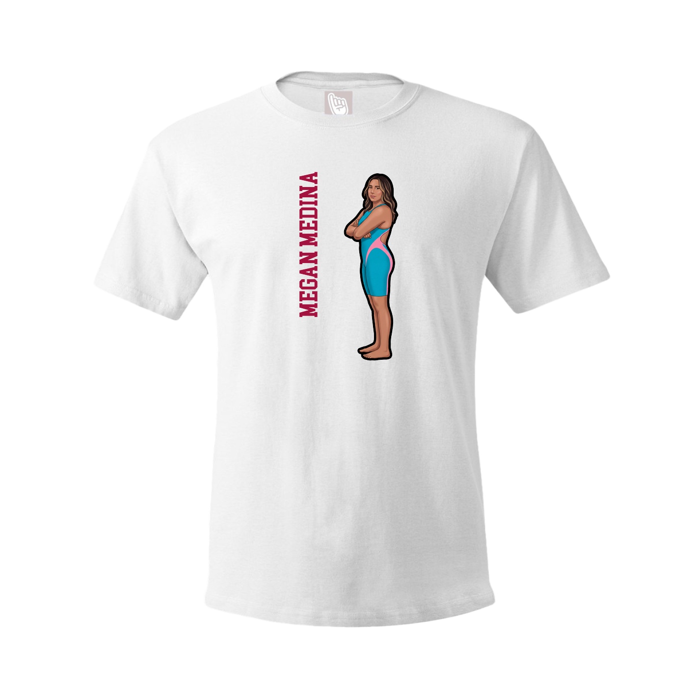 Tee — Name Vertical in White