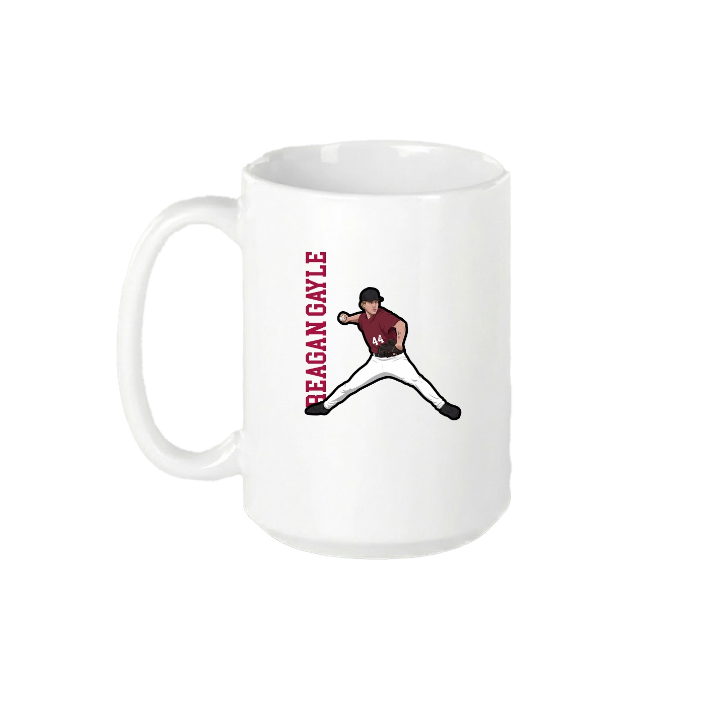 15oz Coffee Mug — Name Vertical in White