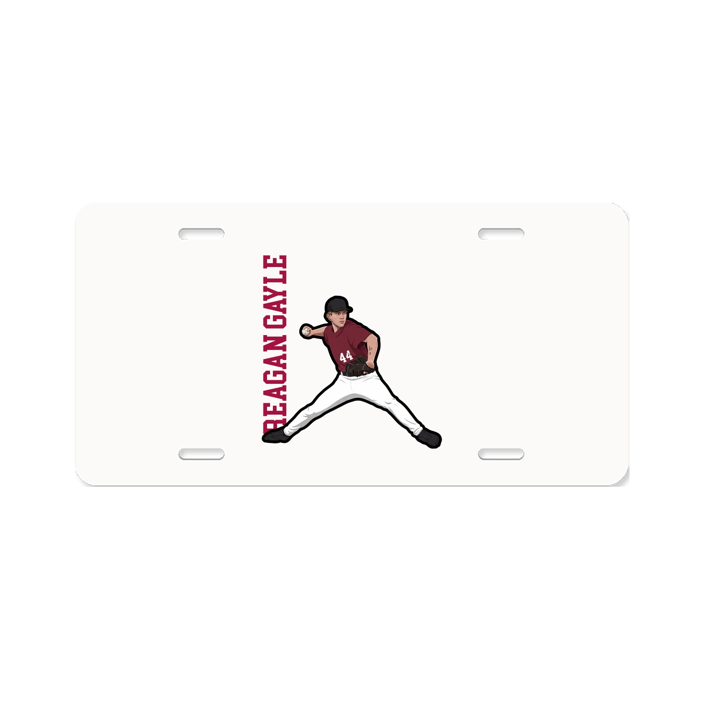 License Plate — Name Vertical in Classic