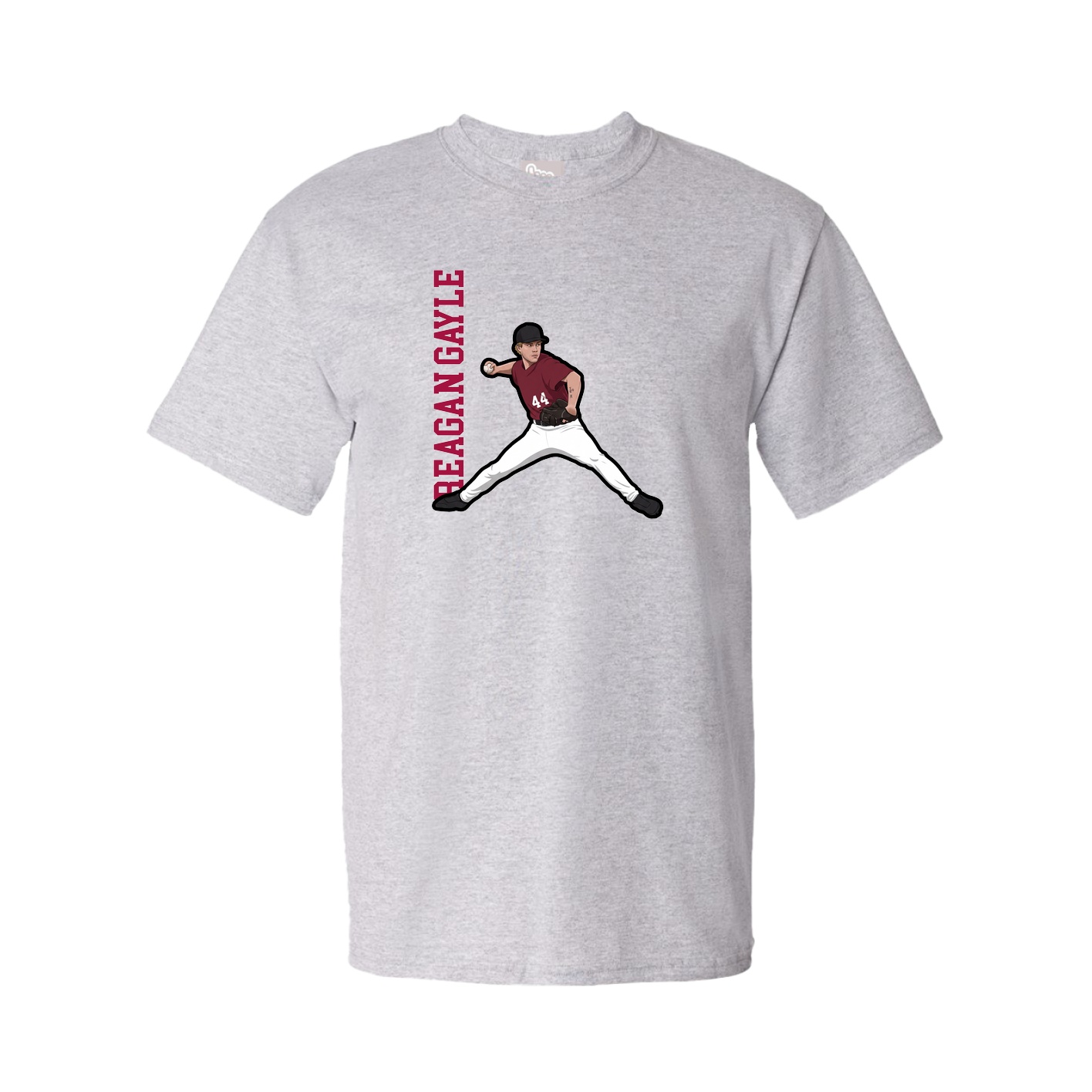 Tee — Name Vertical in Grey