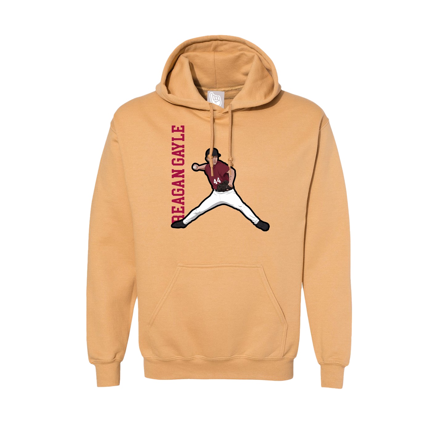 Hoodie — Name Vertical in Vegas Gold