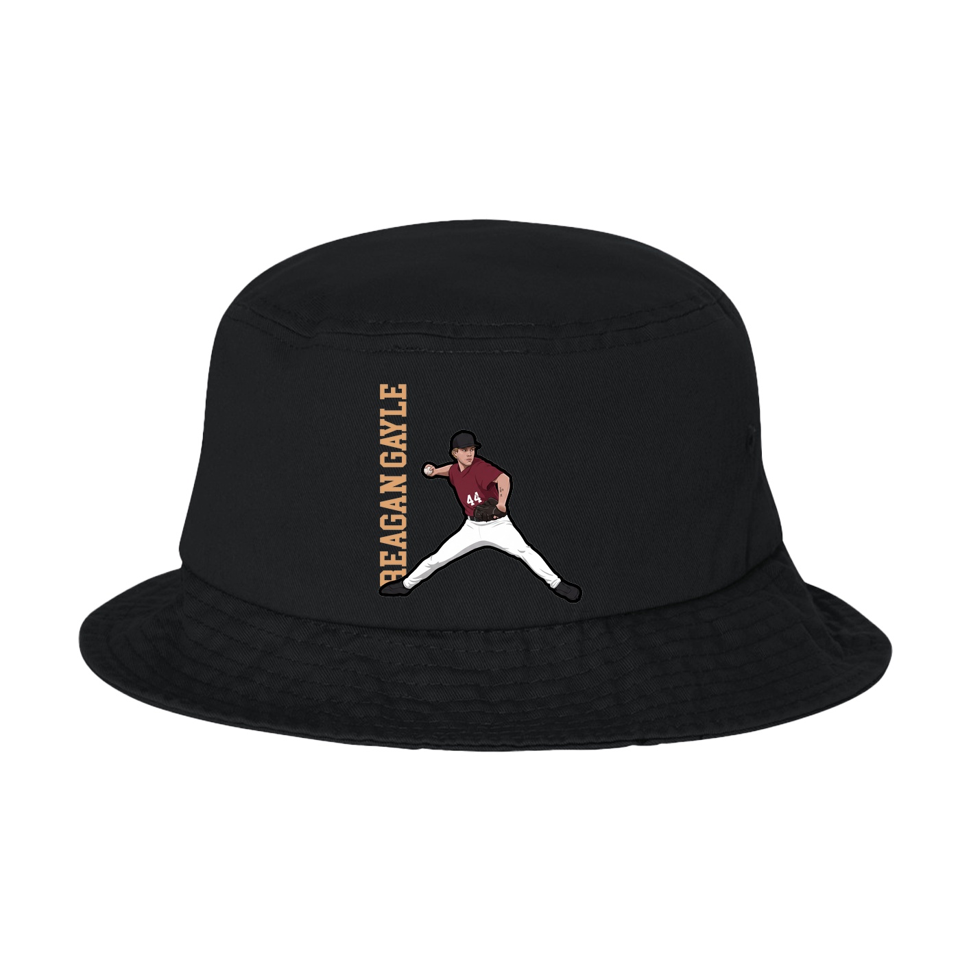 Bucket Cap — Name Vertical in Black
