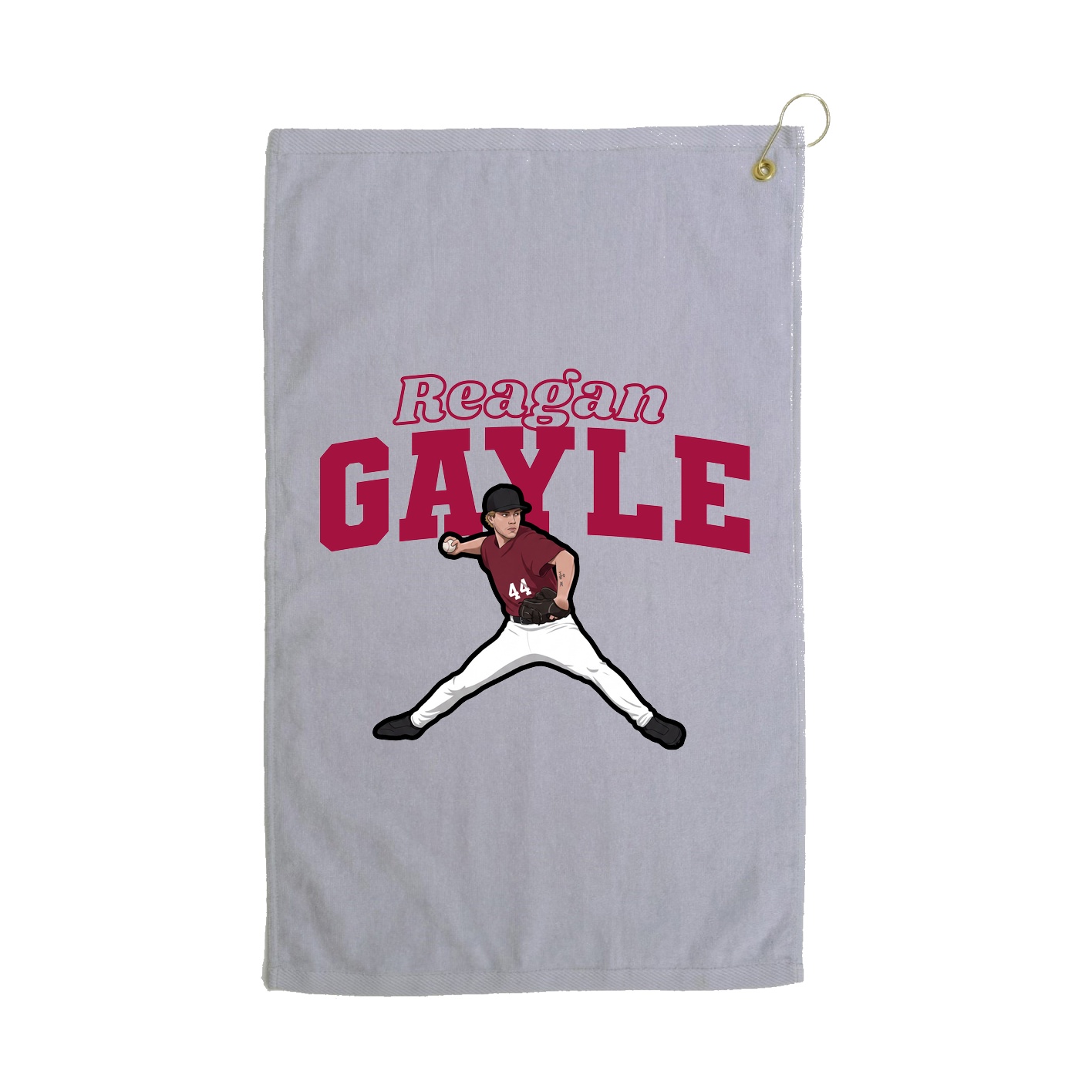 Golf Towel — Name Arch in Grey