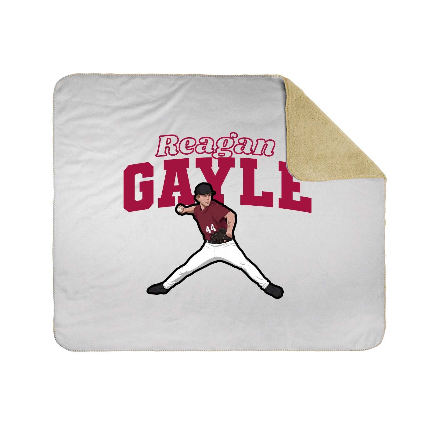 Throw Blanket — Name Arch in White
