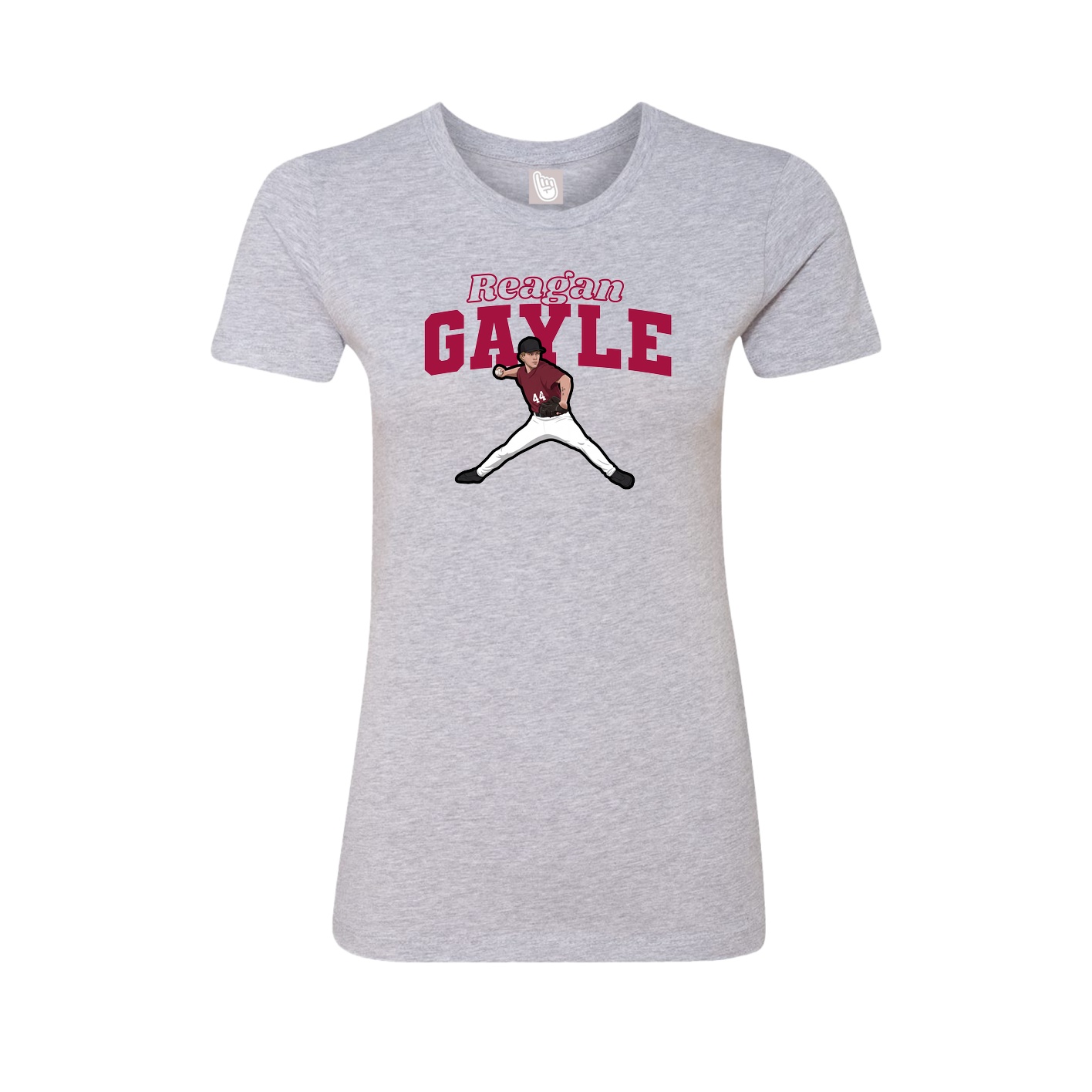 Fitted Women's Tee — Name Arch in Grey