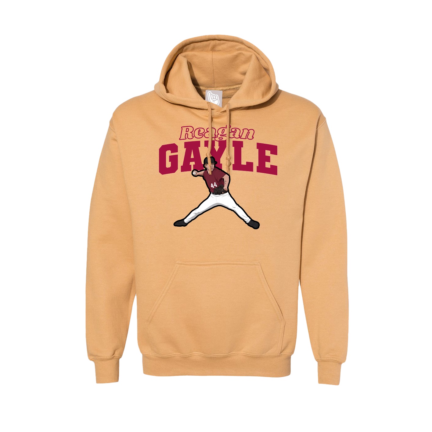 Hoodie — Name Arch in Vegas Gold