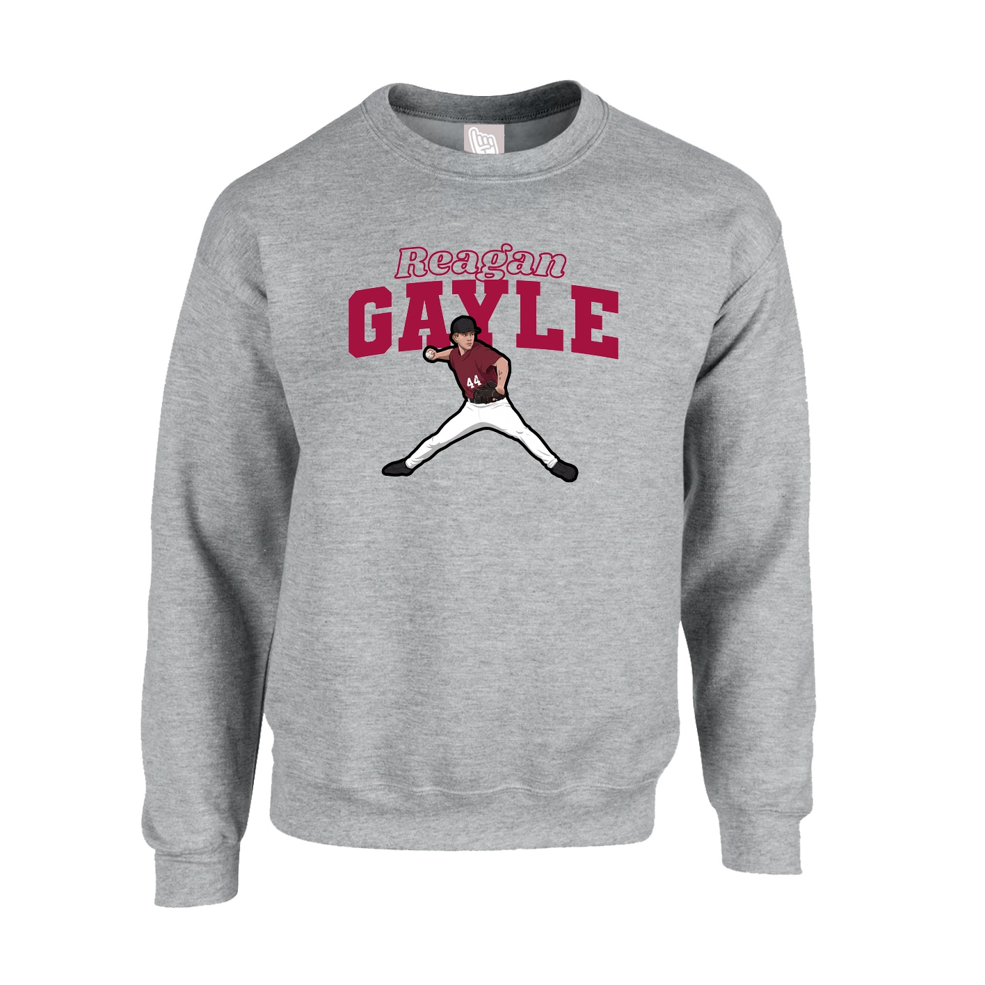 Fleece Crew — Name Arch in Grey