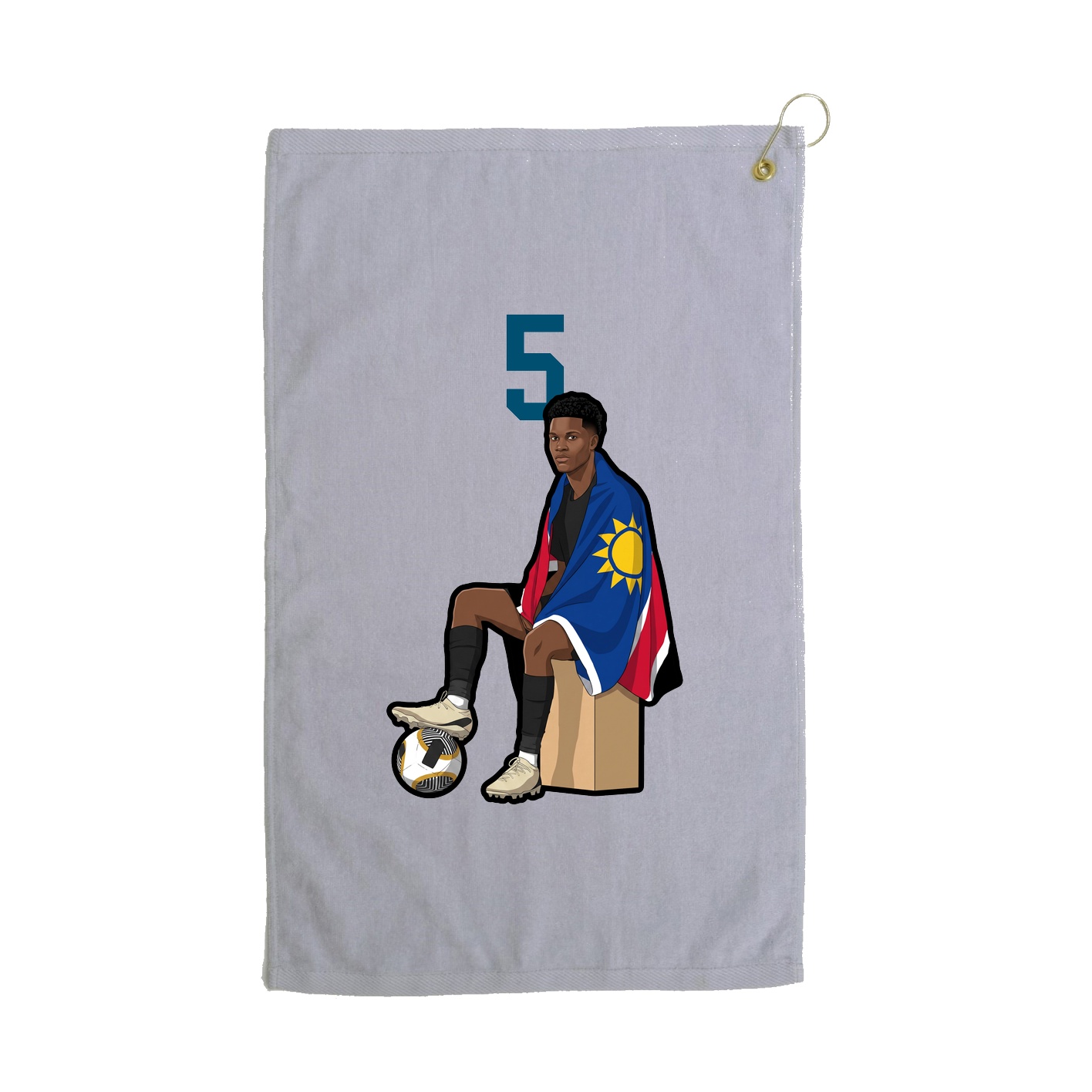 Golf Towel — Number Top in Grey