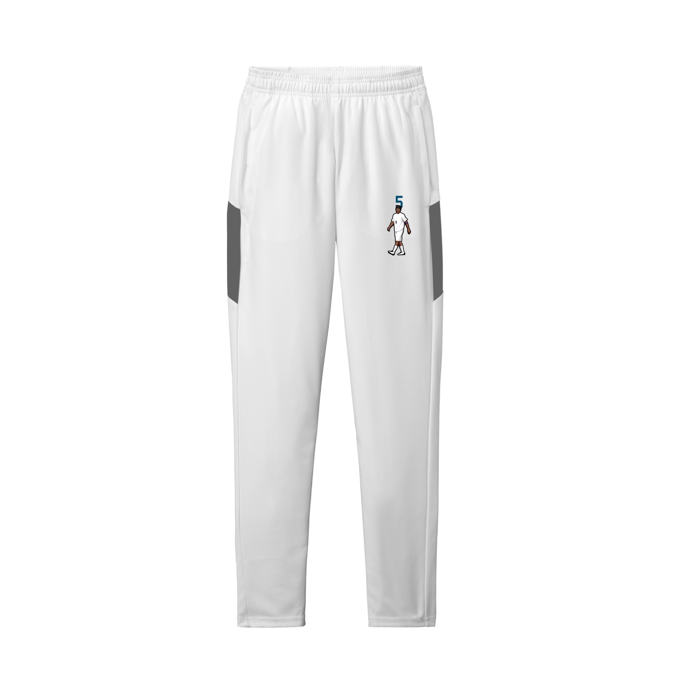Team Travel Pant — Number Top in White/Grey