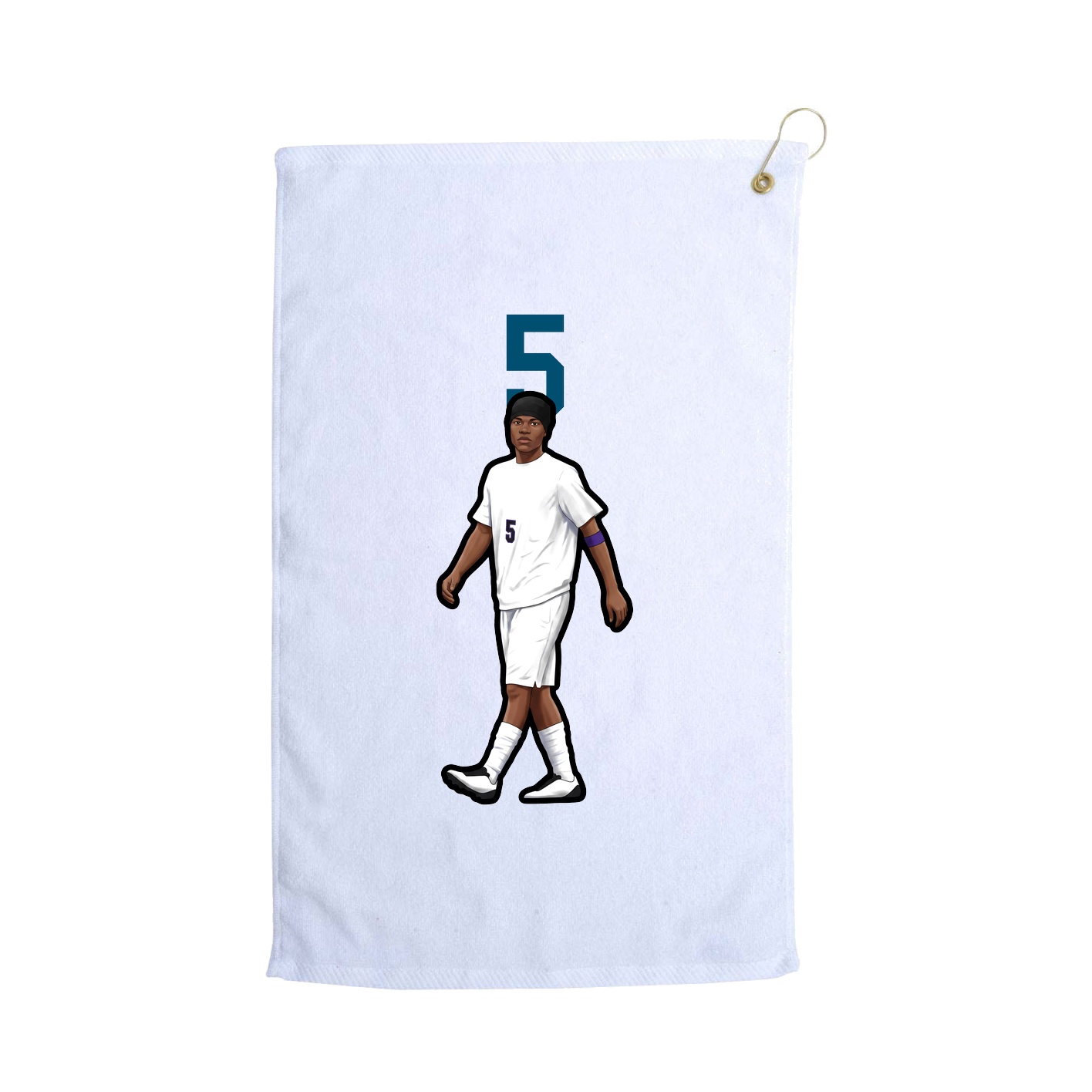 Golf Towel — Number Top in White