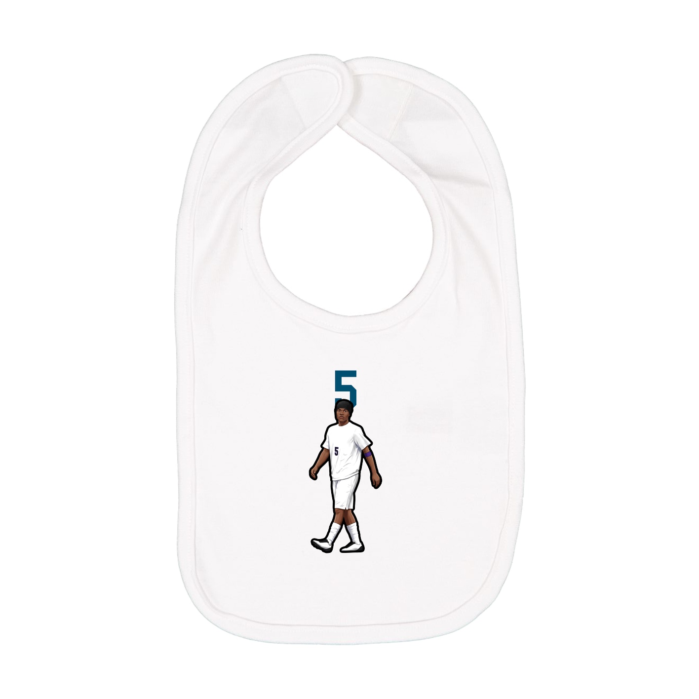 Infant Bib — Number Top in White