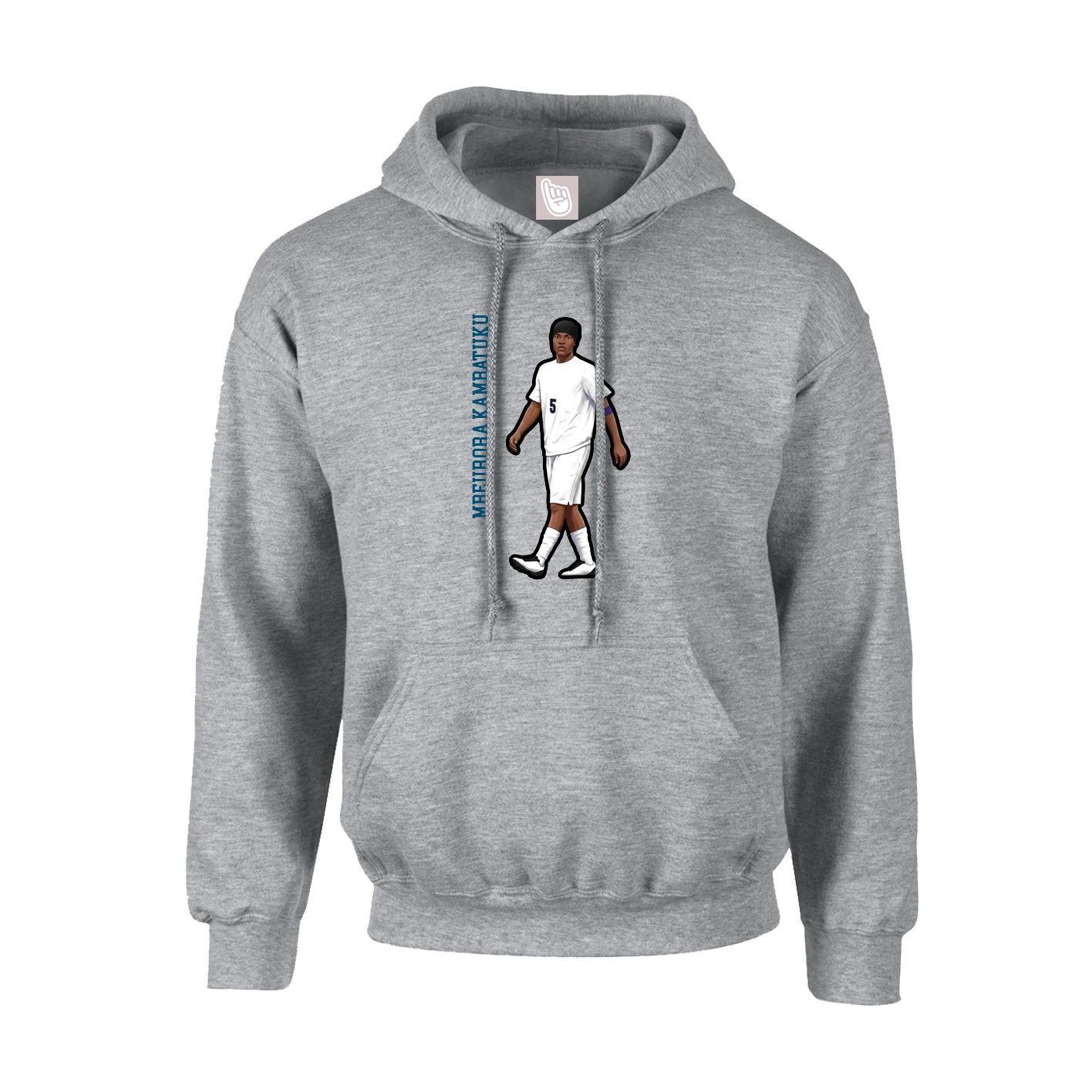 Youth Hoodie — Name Vertical in Grey