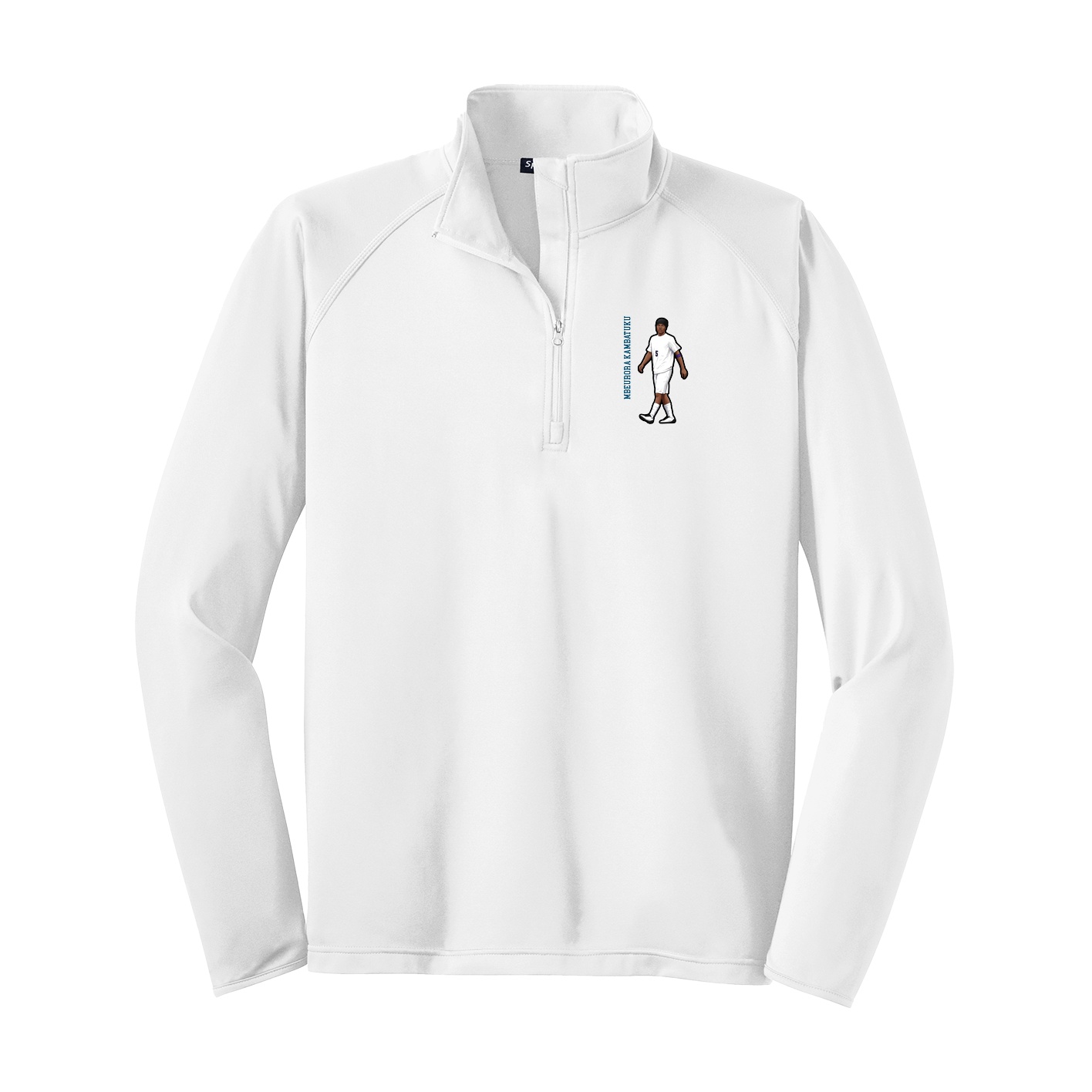 Q-Zip Pullover — Name Vertical in White