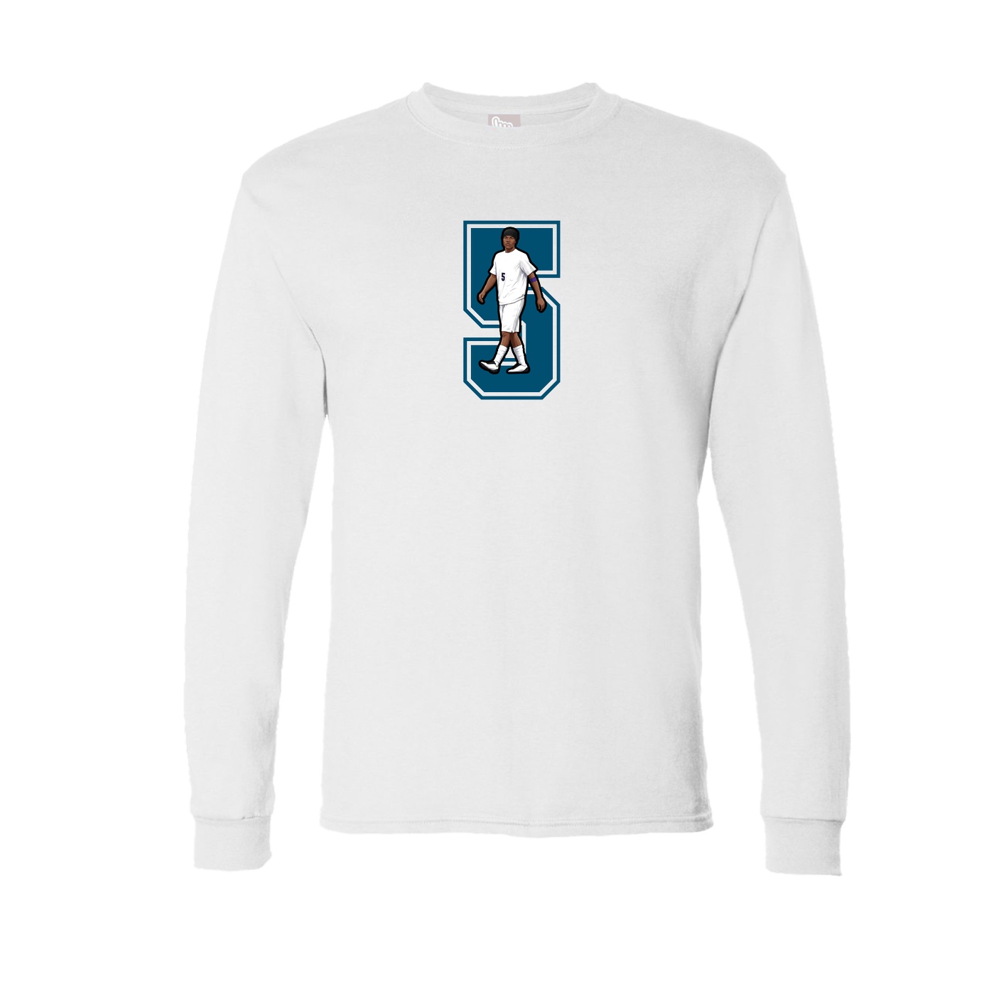 Long Sleeve Tee — Number in White