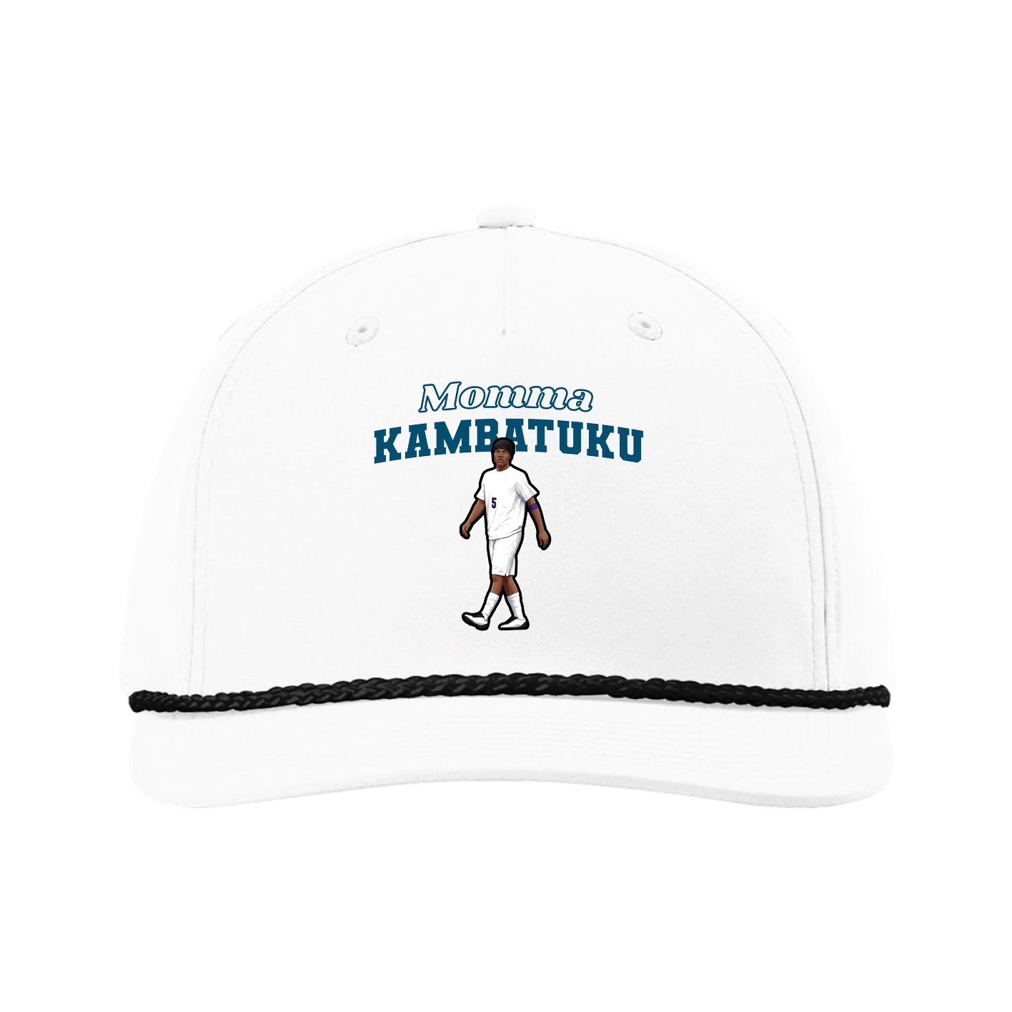 Five-Panel Classic Rope Cap — Mothers Day Block in White