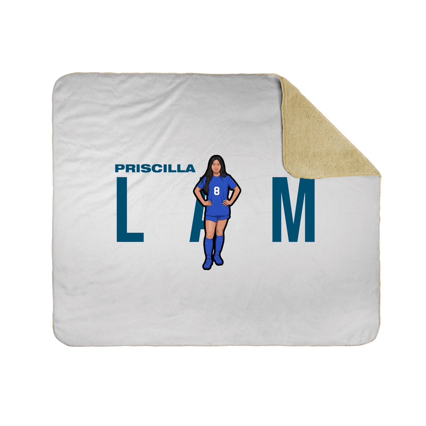 Throw Blanket — Player Name in White