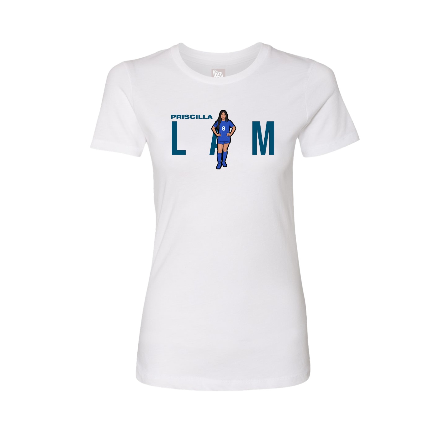 Fitted Women's Tee — Player Name in White