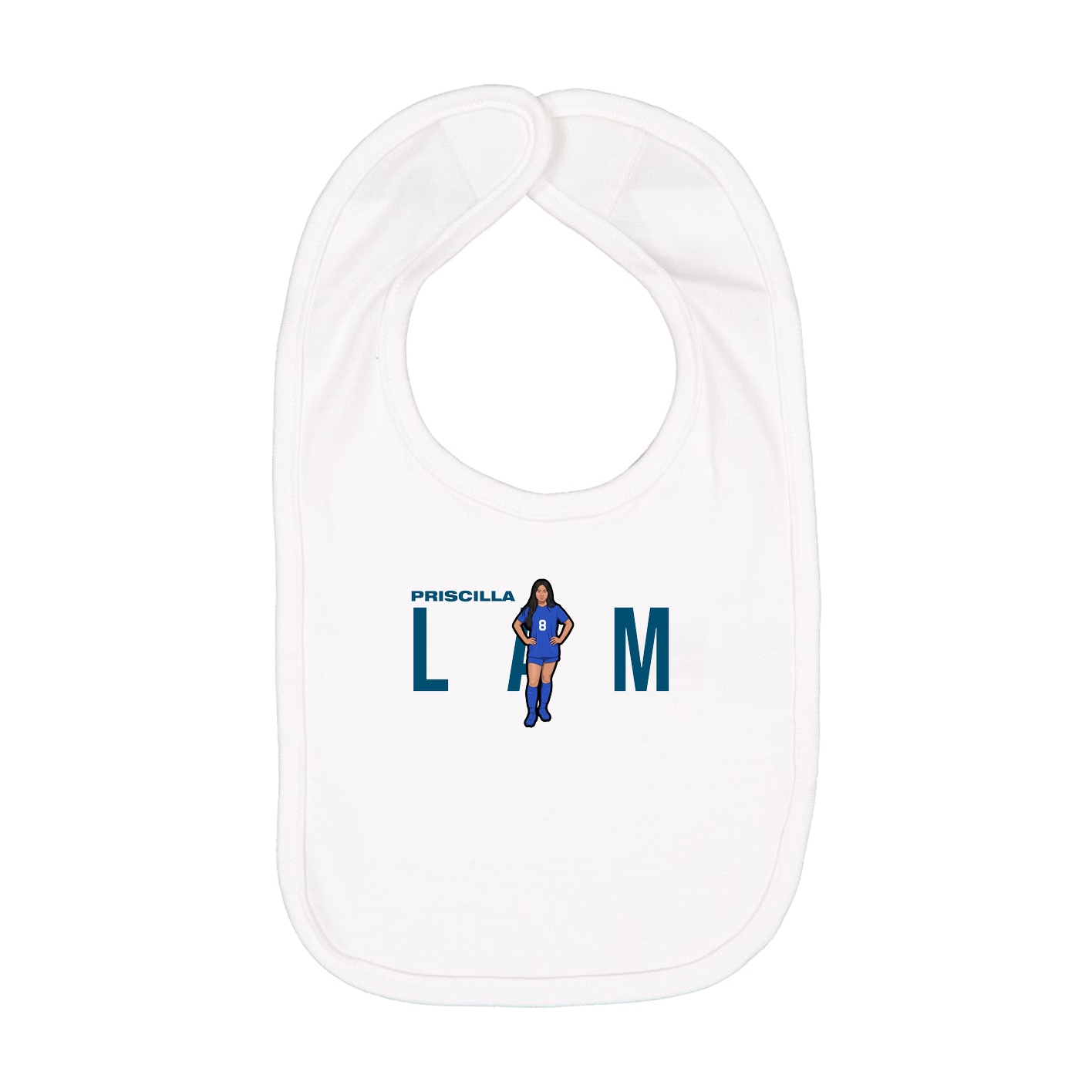 Infant Bib — Player Name in White