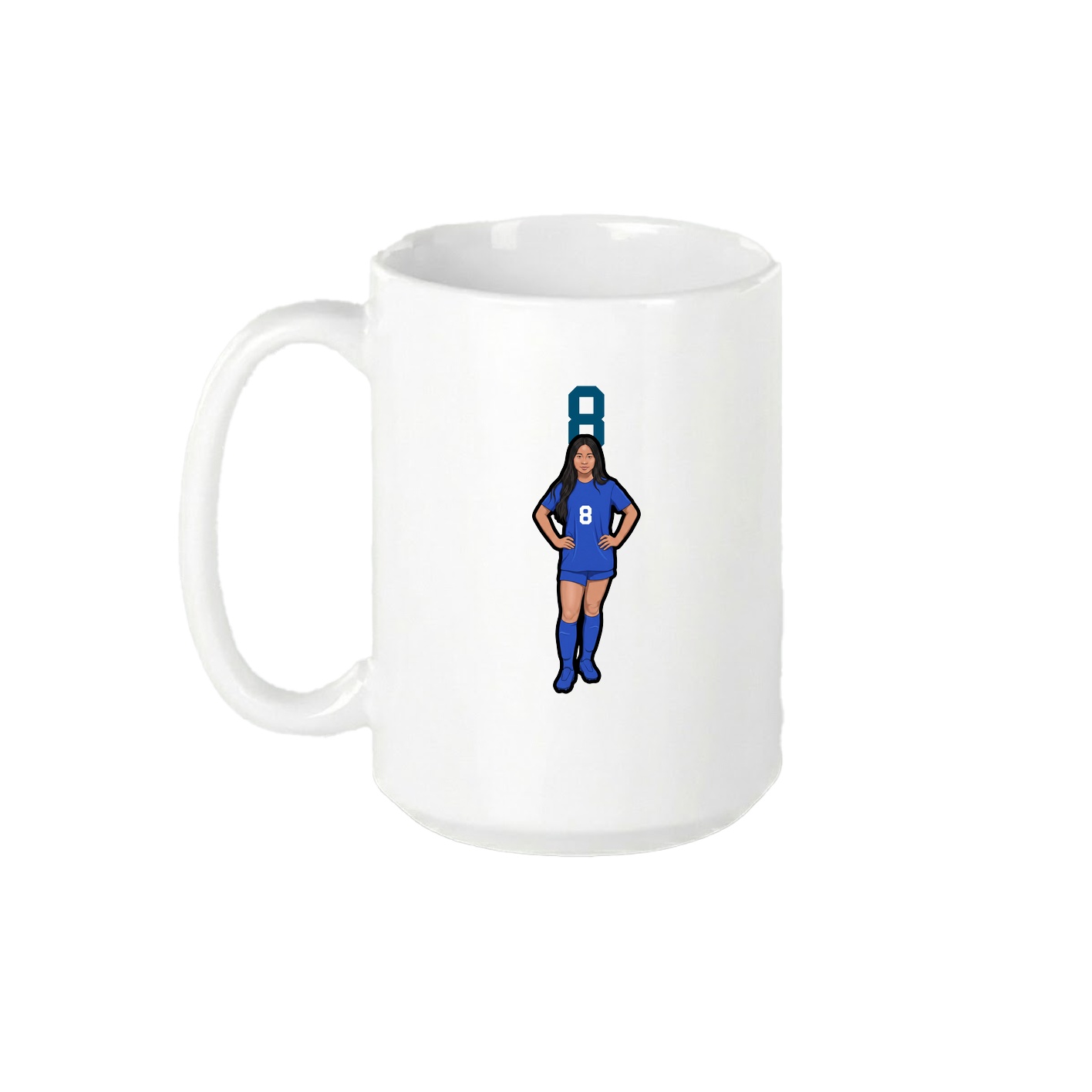 15oz Coffee Mug — Number Top in White