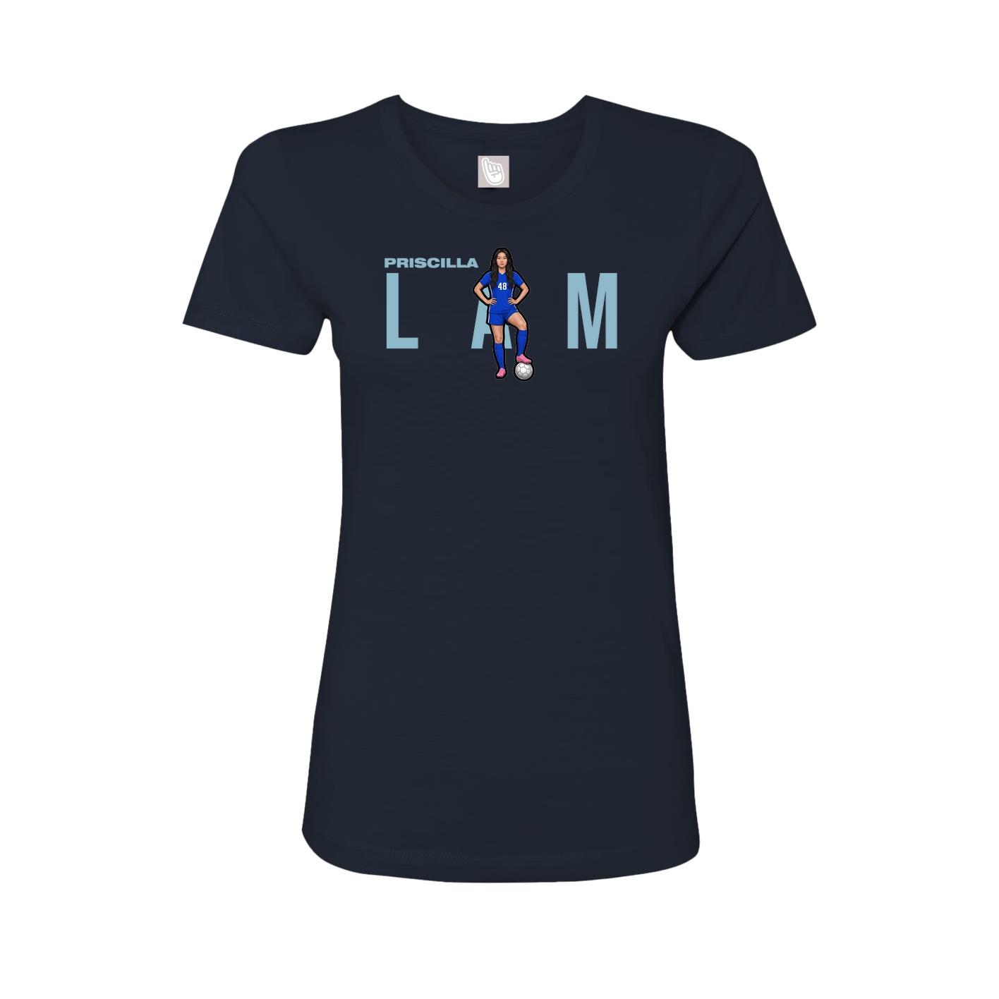 Fitted Women's Tee — Player Name in Navy