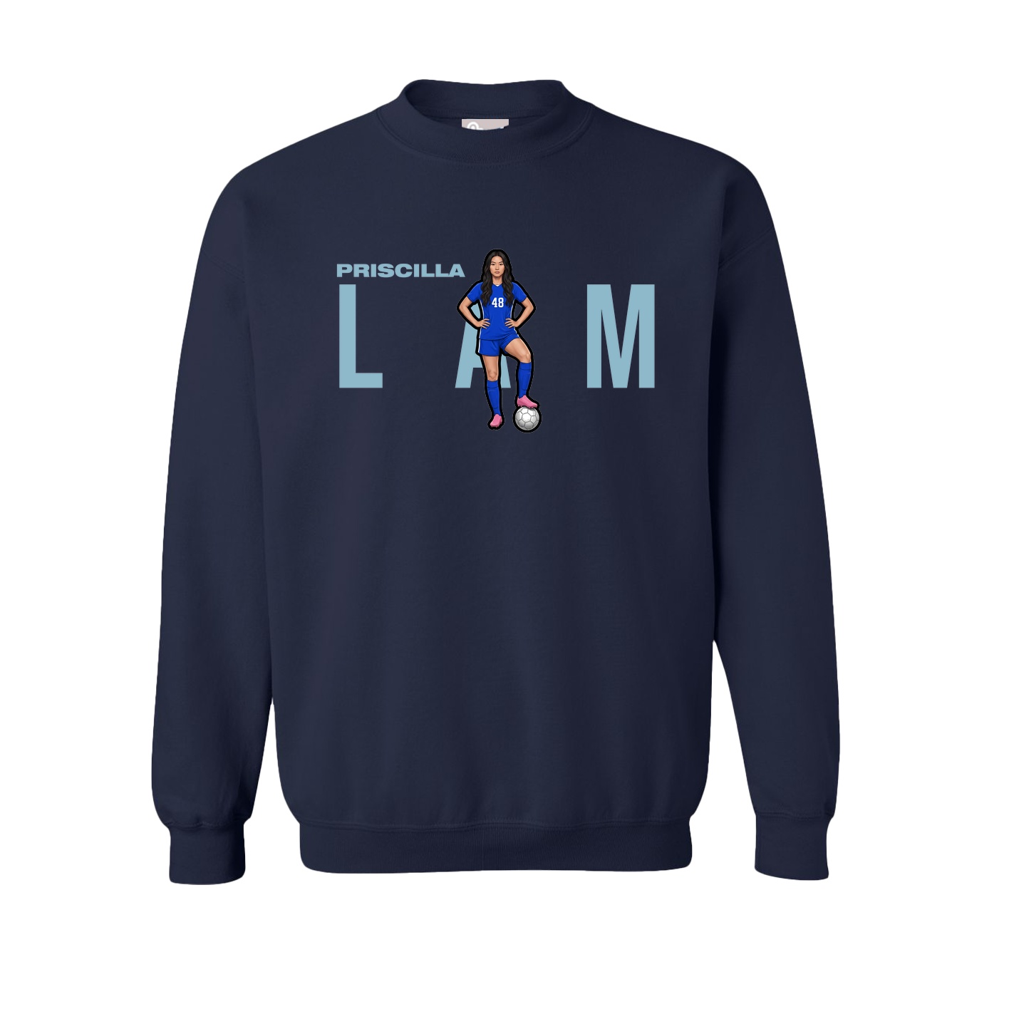Fleece Crew — Player Name in Navy