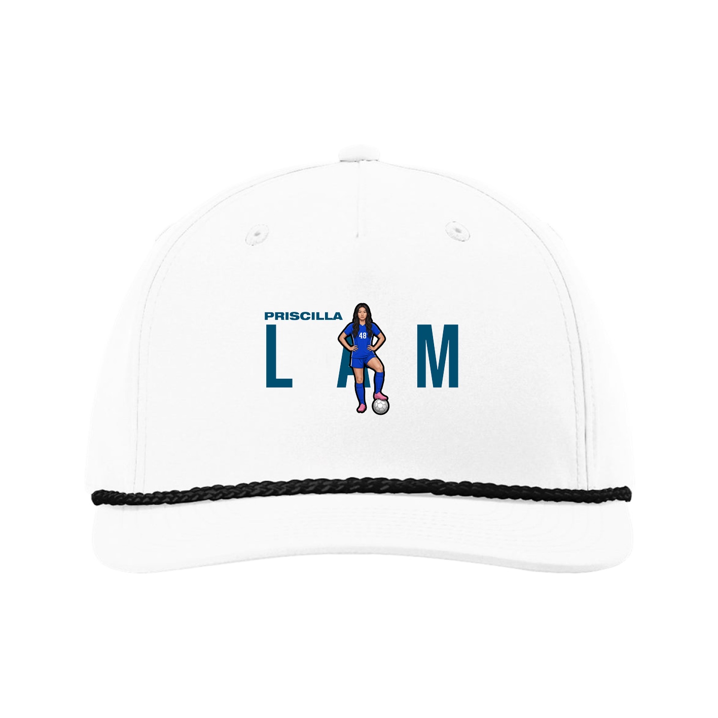 Five-Panel Classic Rope Cap — Player Name in White