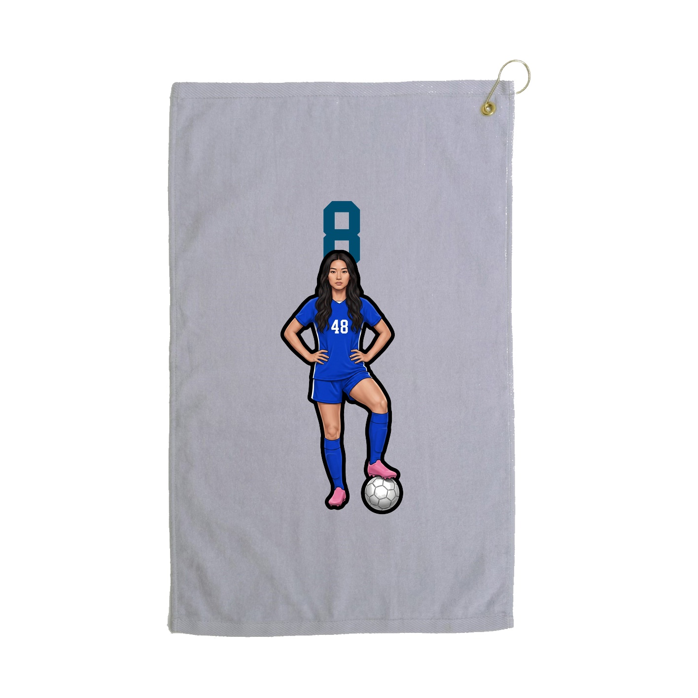 Golf Towel — Number Top in Grey